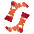 Maroon/Orange Stripe Virginia Shape Socks