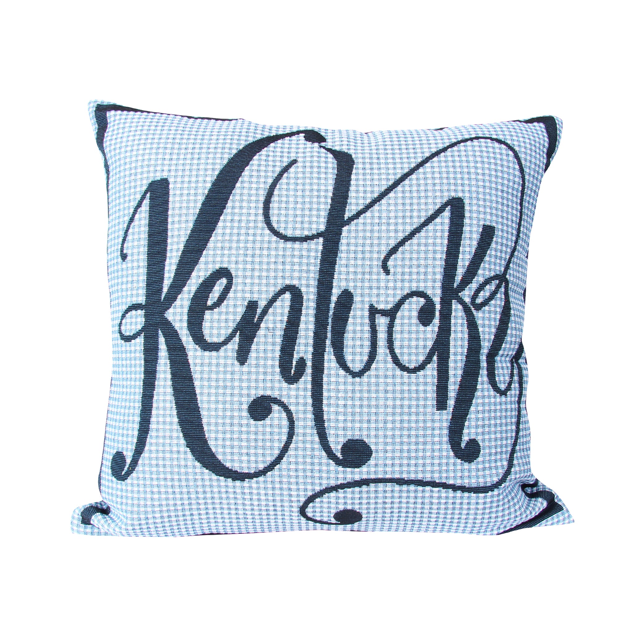 Blue Plaid Kentucky Word Pillow