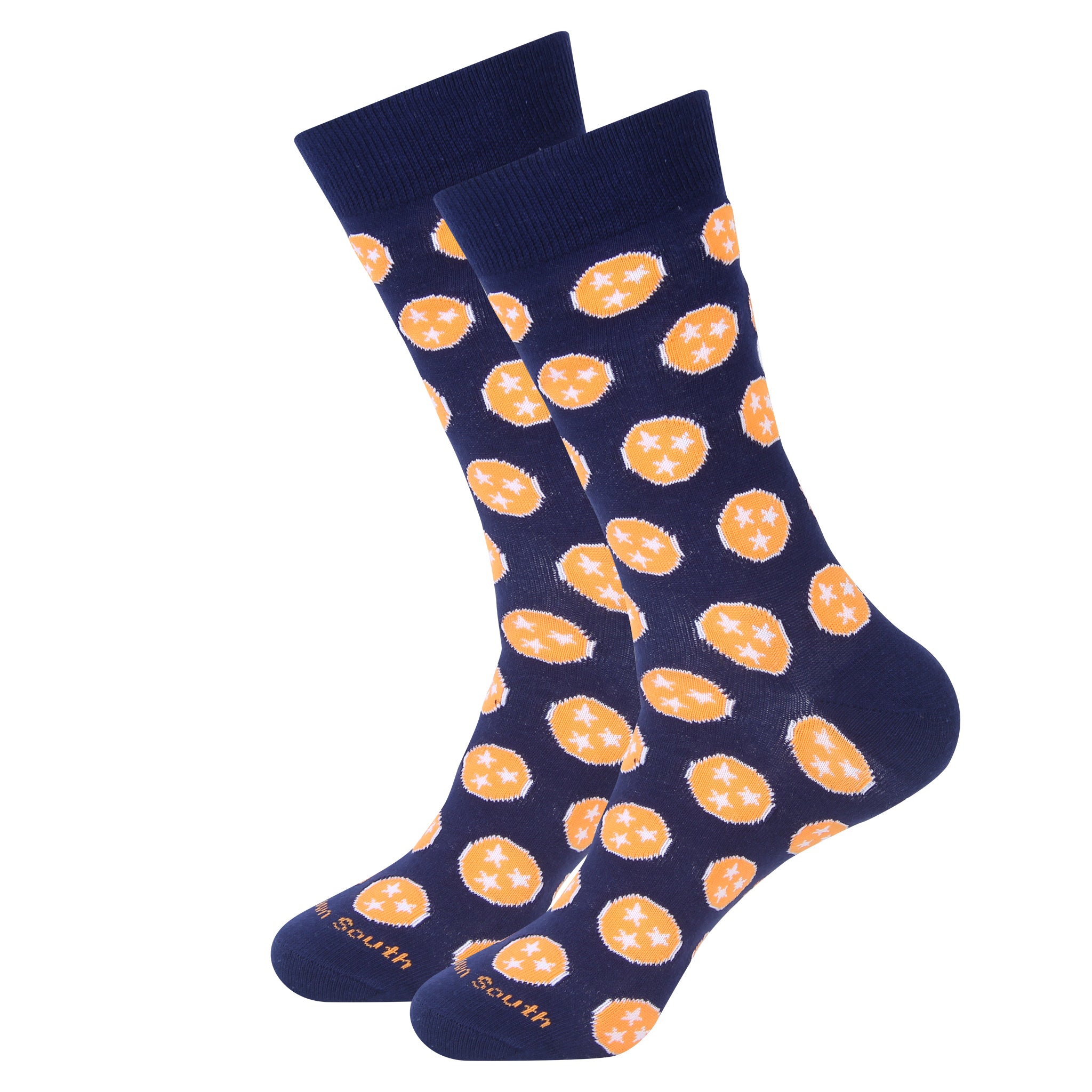 Navy Orange Tennessee Tri Star Socks