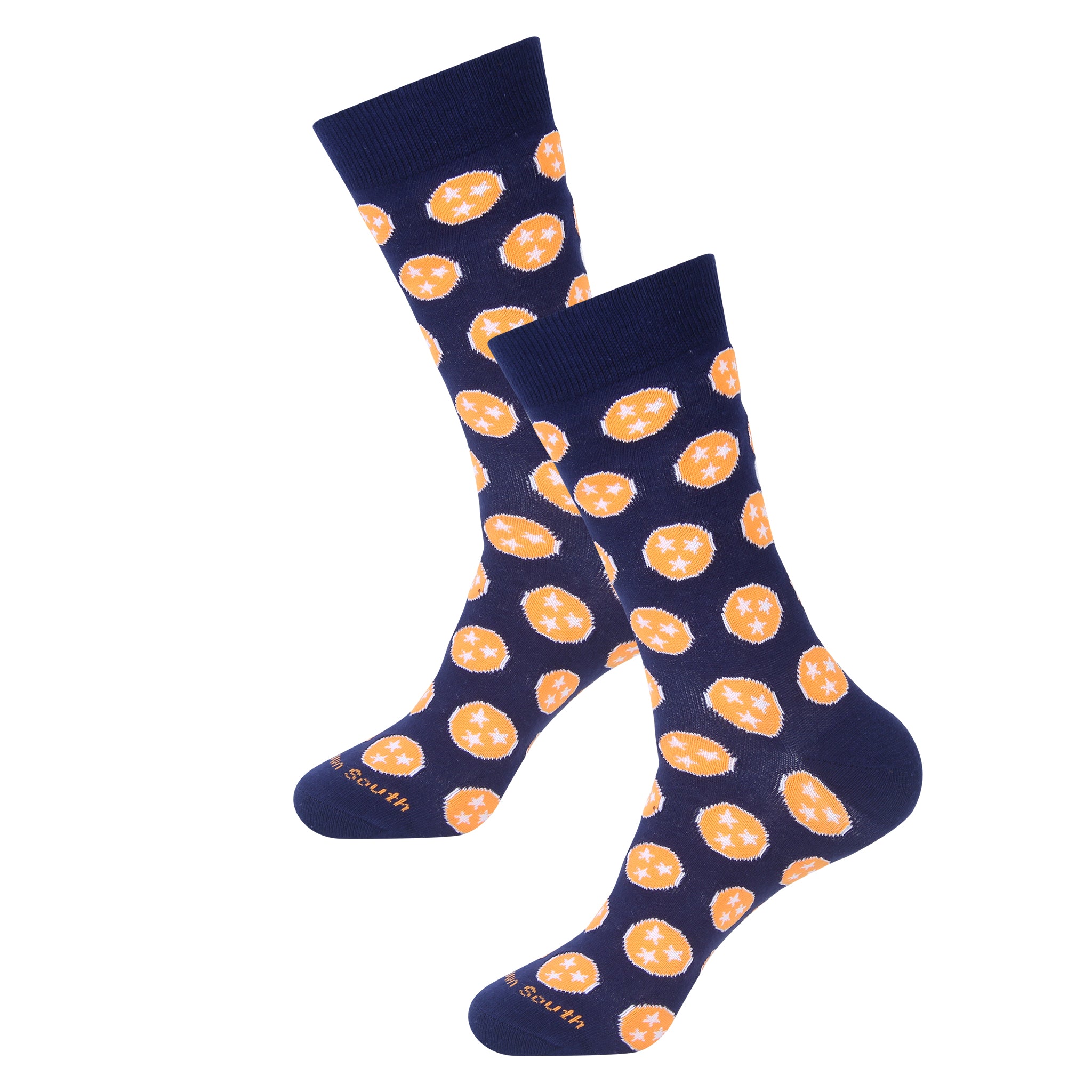 Navy Orange Tennessee Tri Star Socks