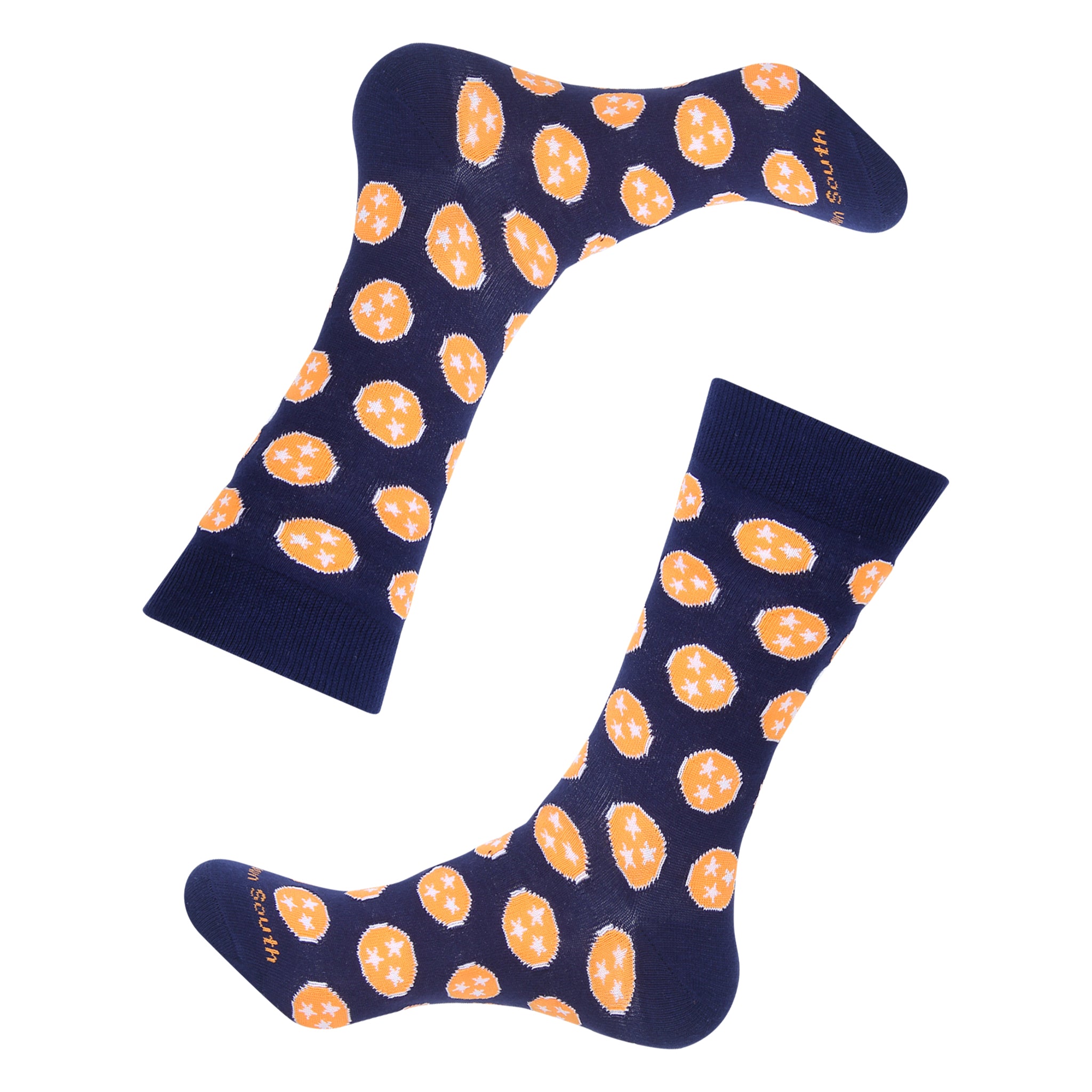 Navy Orange Tennessee Tri Star Socks