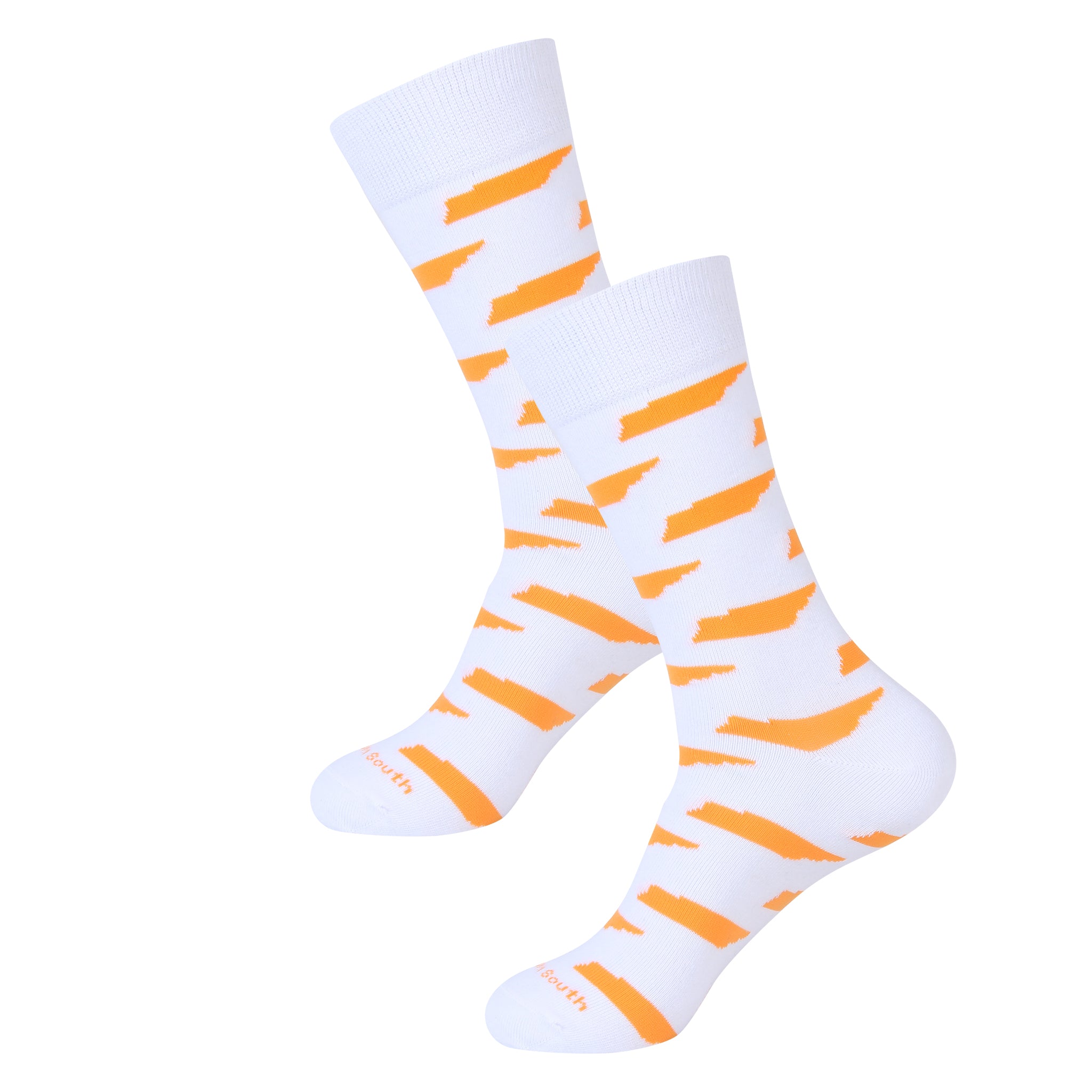 White/Orange Tennessee Shape Socks
