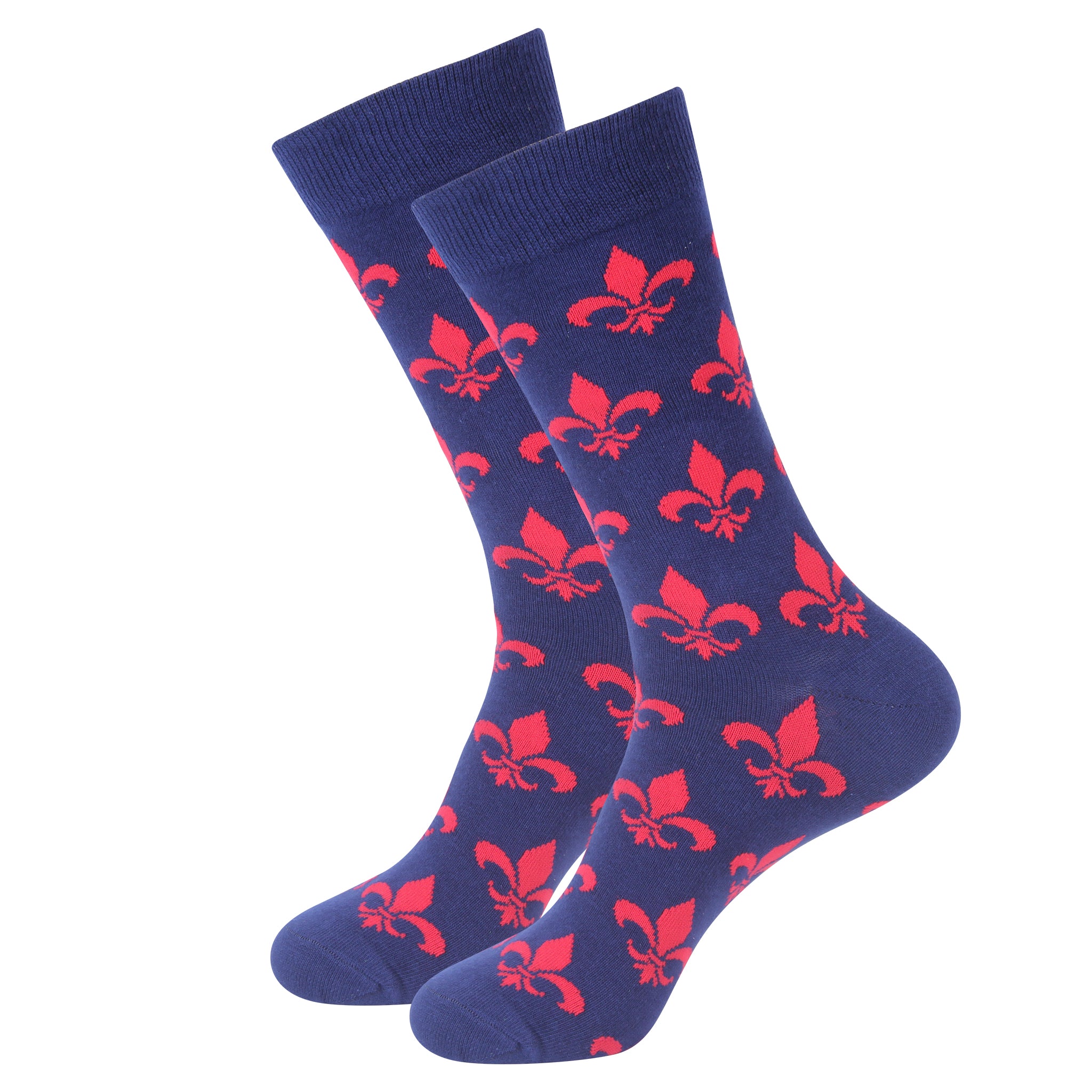 Navy Fleur-De-Lis Socks