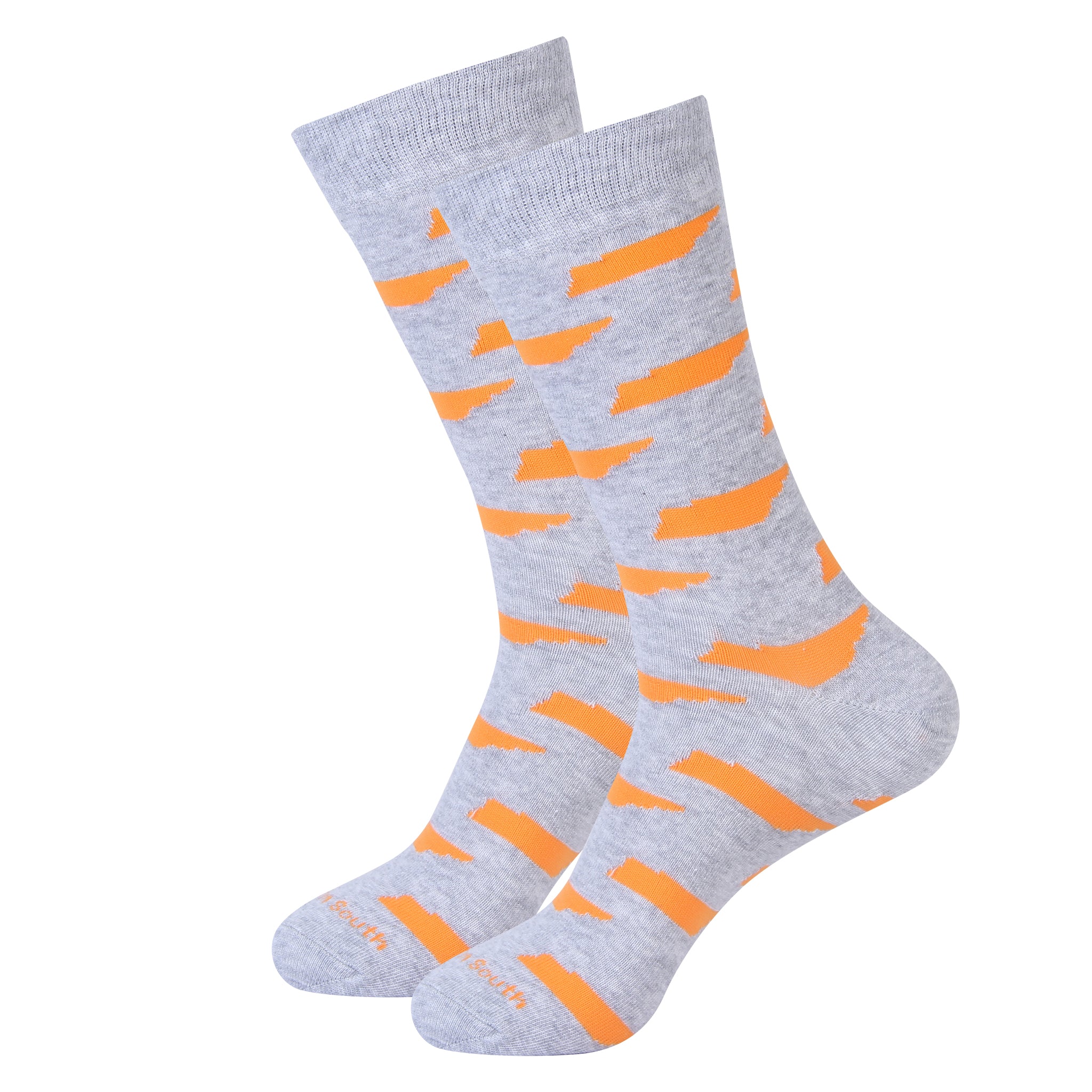 Grey/Orange Tennessee Shape Socks