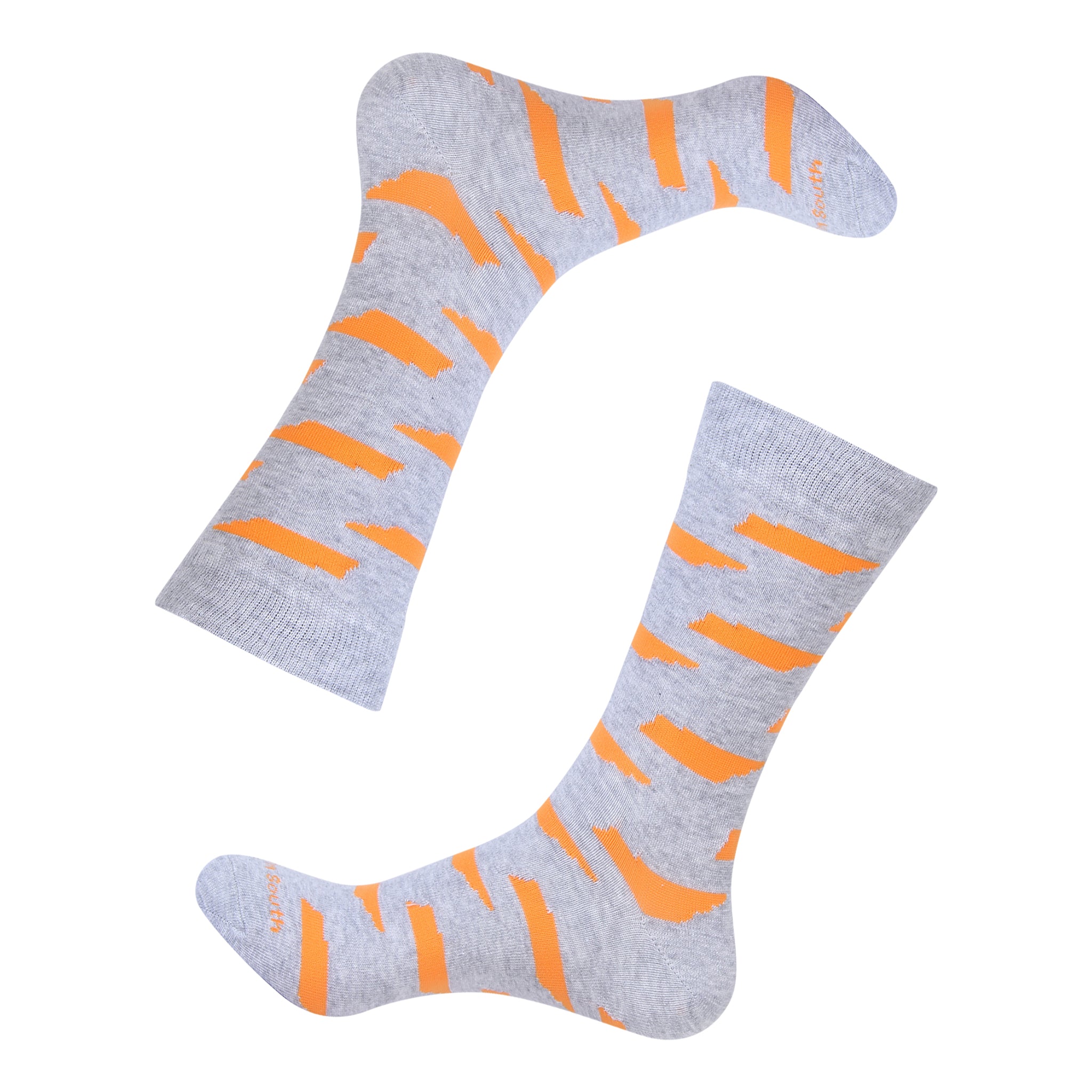 Grey/Orange Tennessee Shape Socks