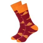 Maroon/Orange Virginia Shape Socks