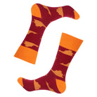 Maroon/Orange Virginia Shape Socks