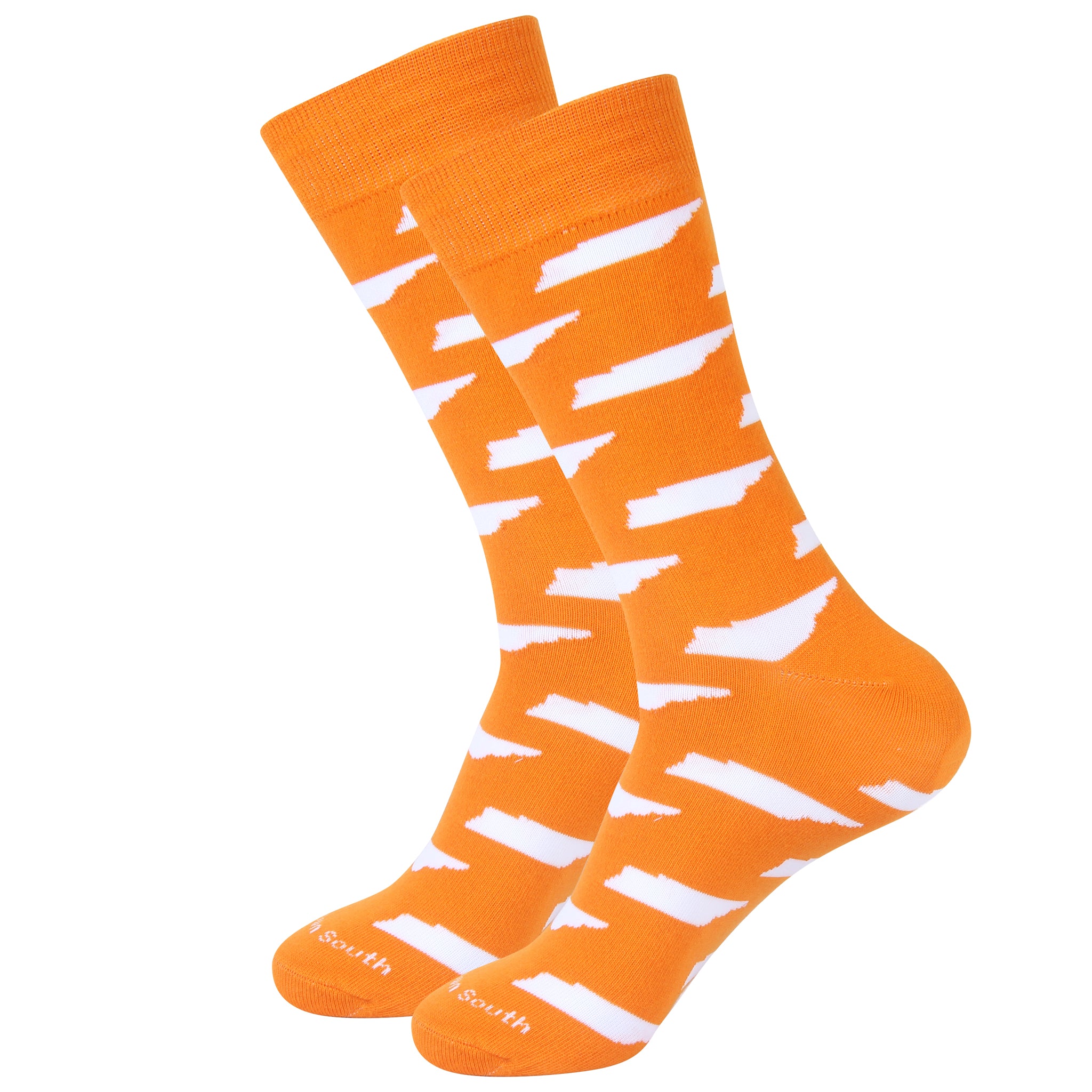 Orange/White Tennessee Shape Socks