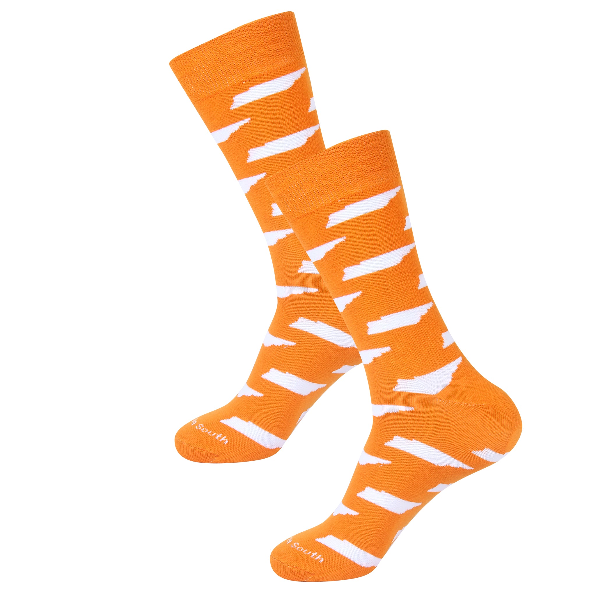 Orange/White Tennessee Shape Socks