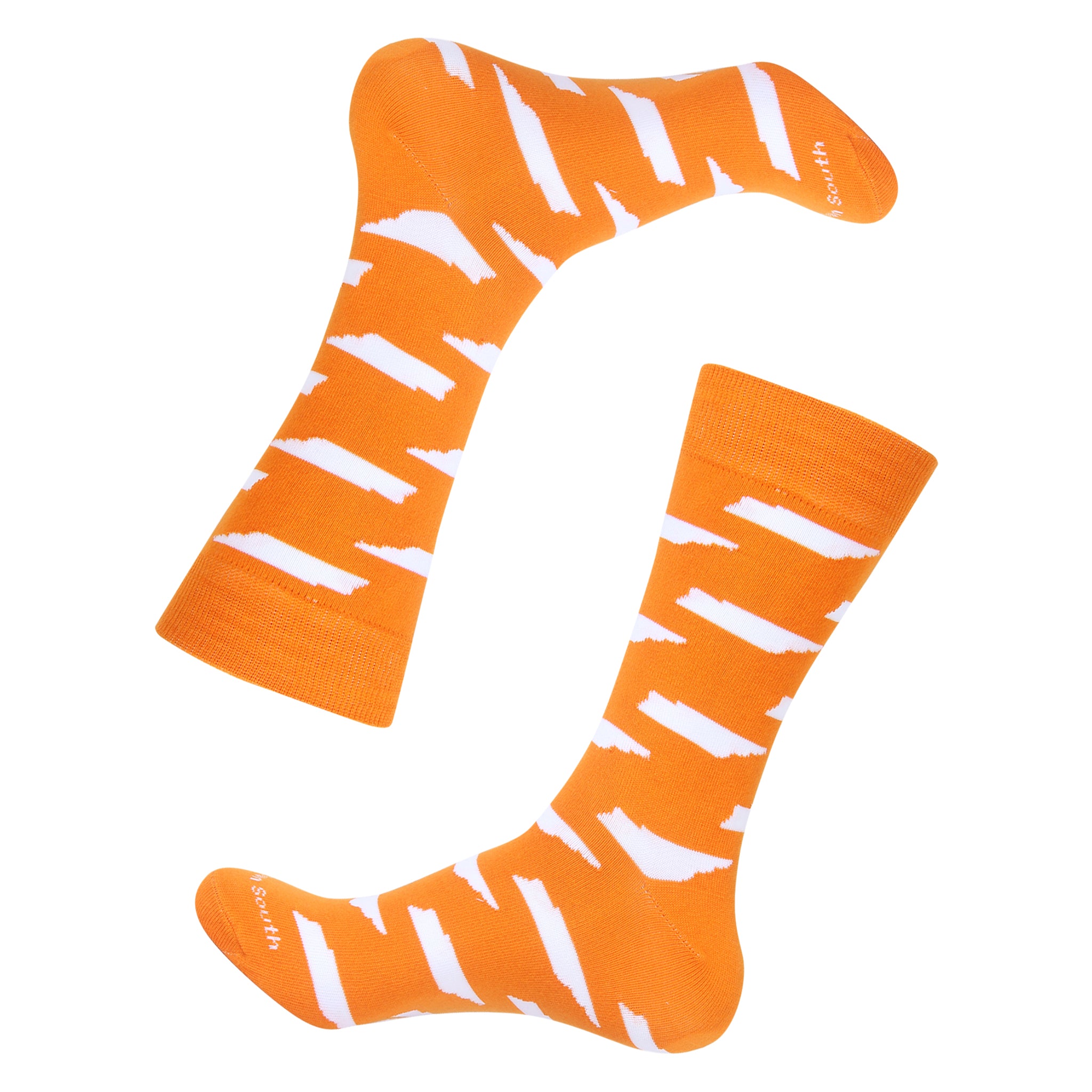 Orange/White Tennessee Shape Socks