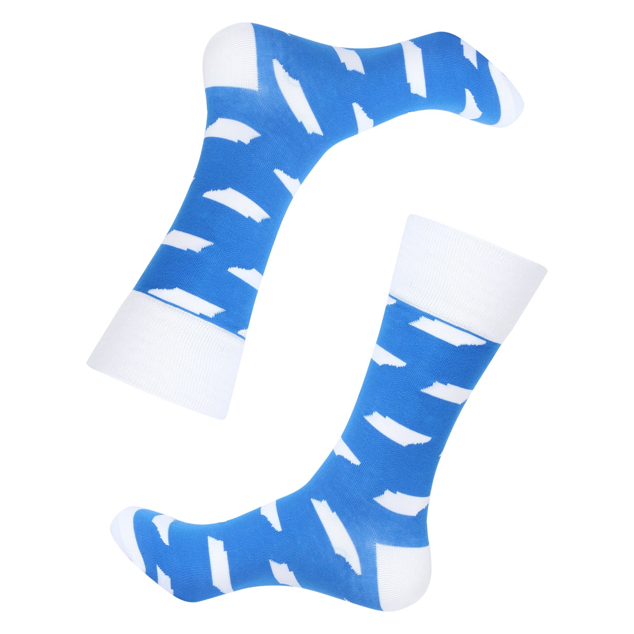 Blue/White Tennessee Shape Socks