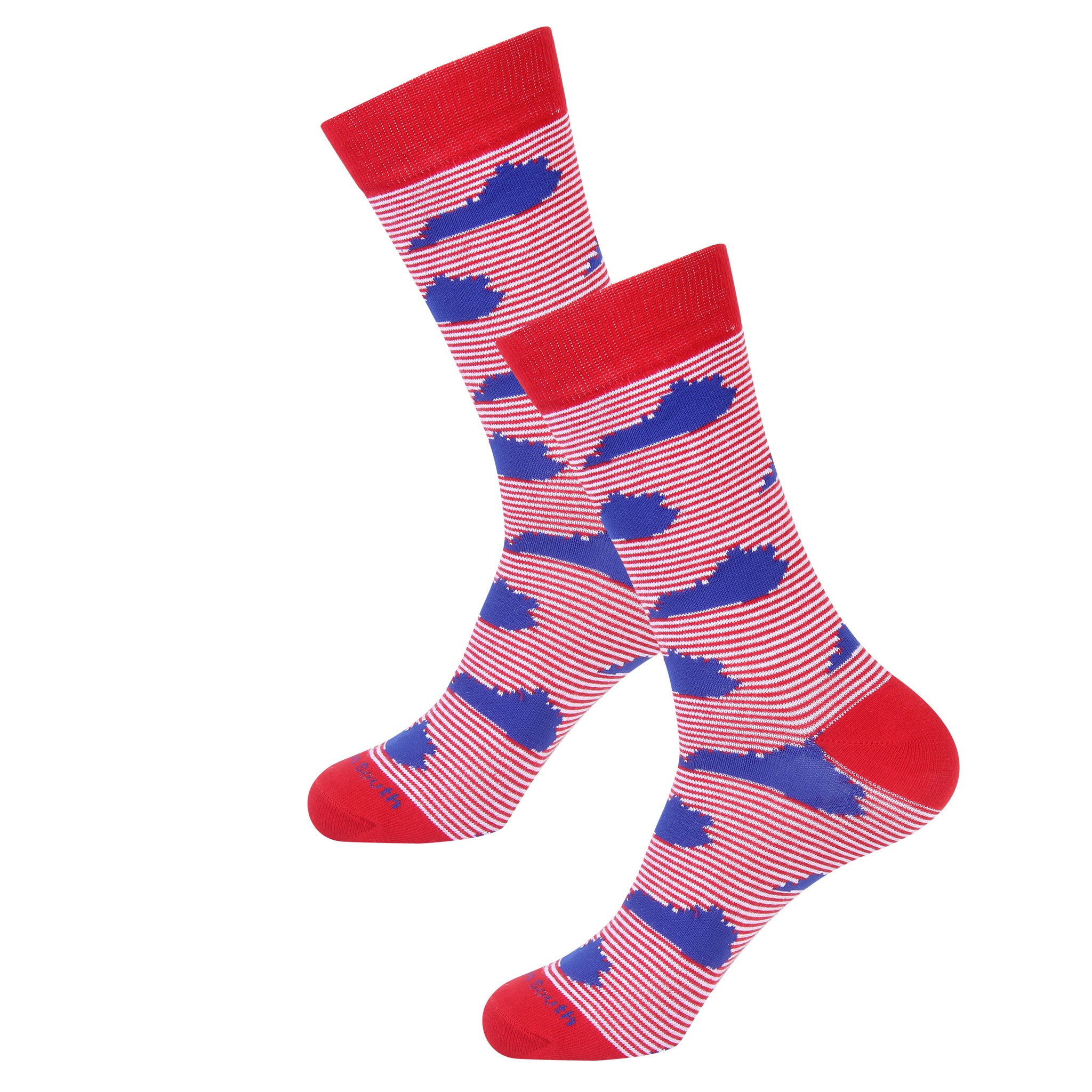 Red White and Blue Stripe Kentucky Socks