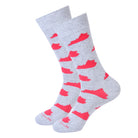 Grey/Red Kentucky Shape Socks