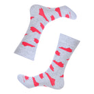 Grey/Red Kentucky Shape Socks