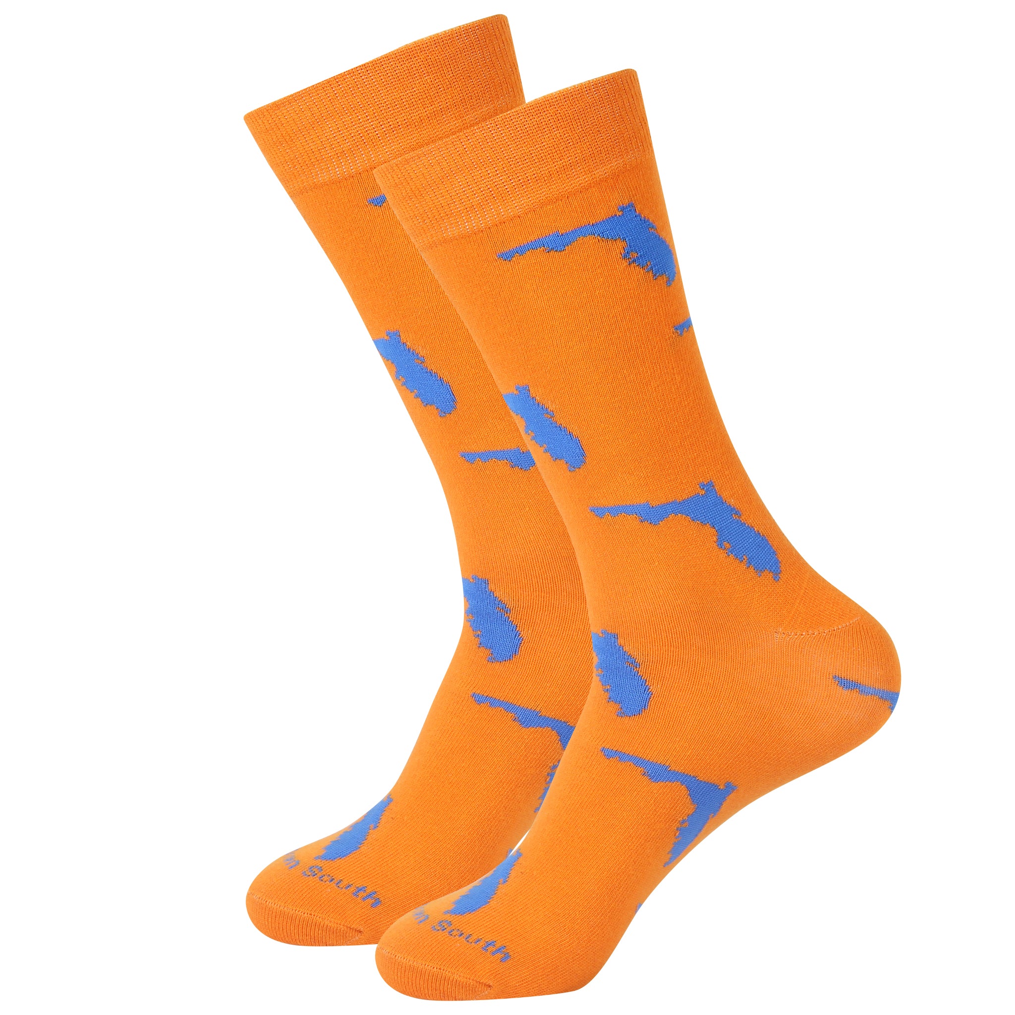 Orange/Blue Florida Shape Socks