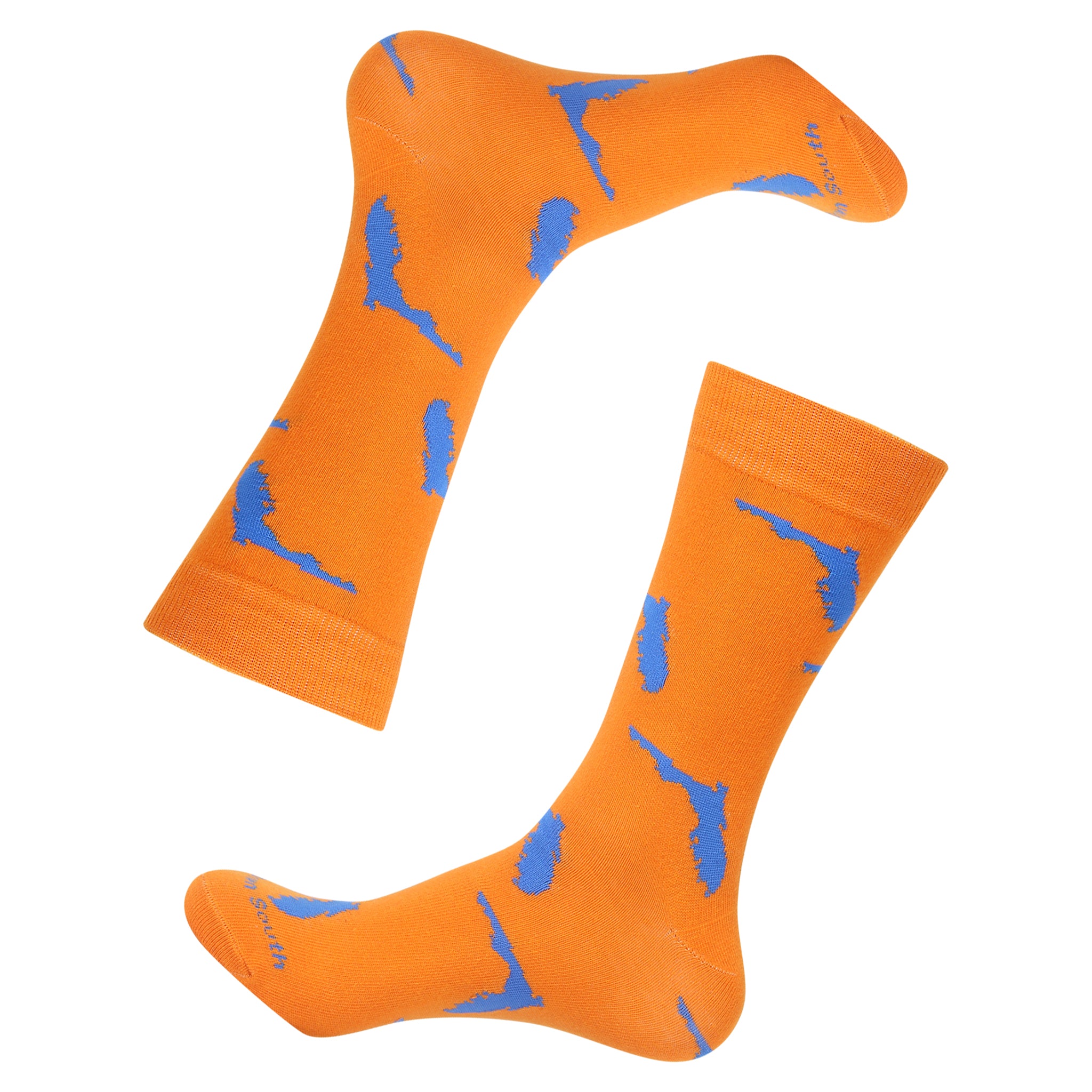 Orange/Blue Florida Shape Socks