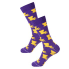 Purple/Gold Louisiana Shape Socks