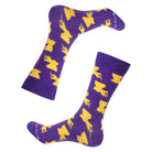 Purple/Gold Louisiana Shape Socks