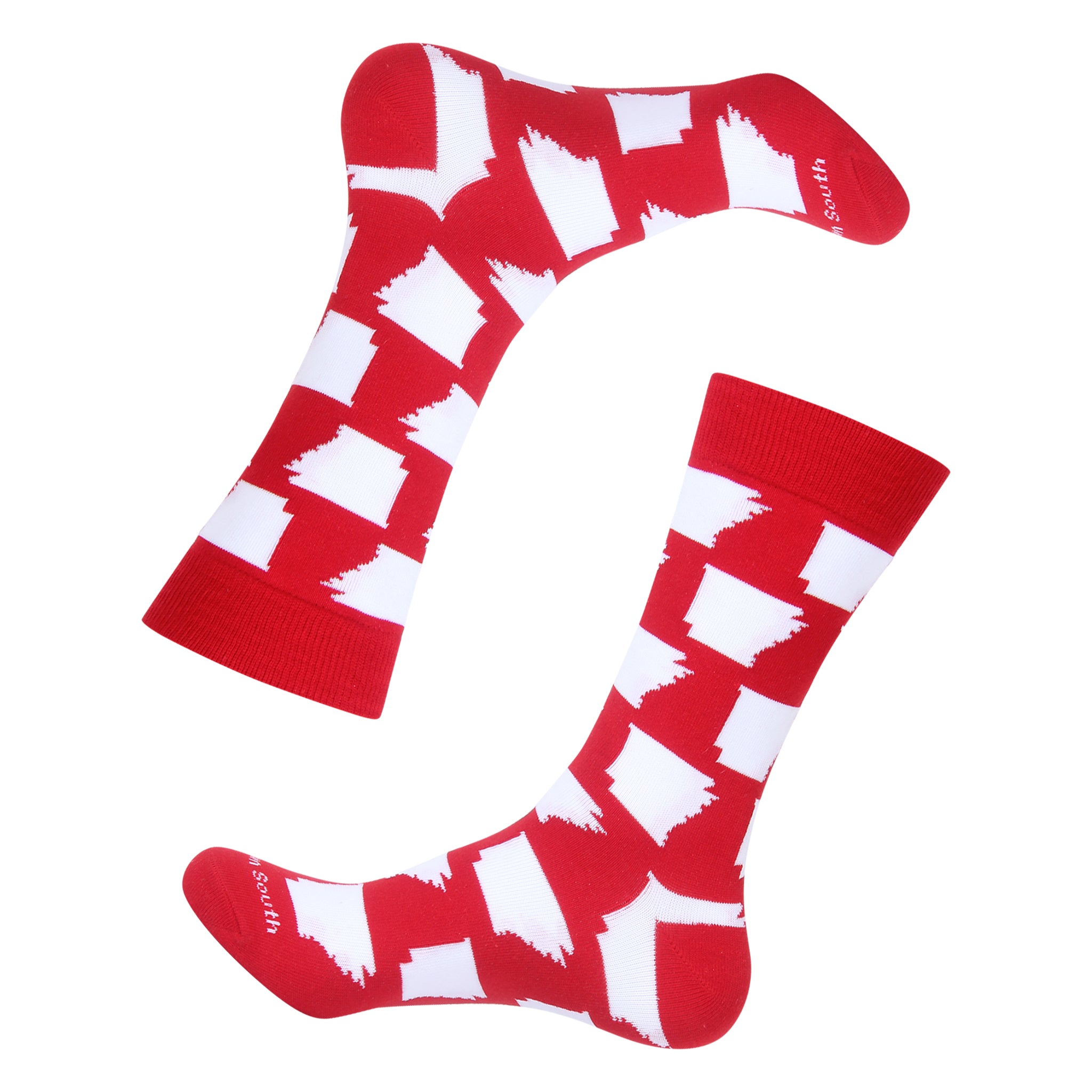 Red/White Arkansas Shape Socks