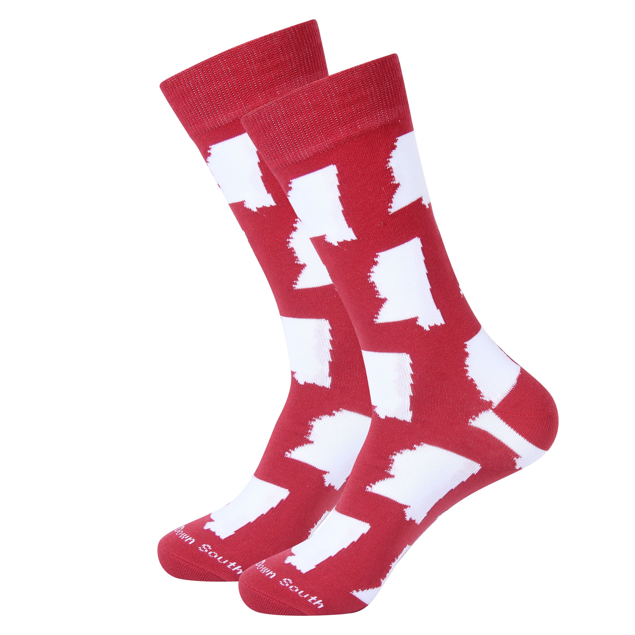 Red/White Mississippi State Shape Socks