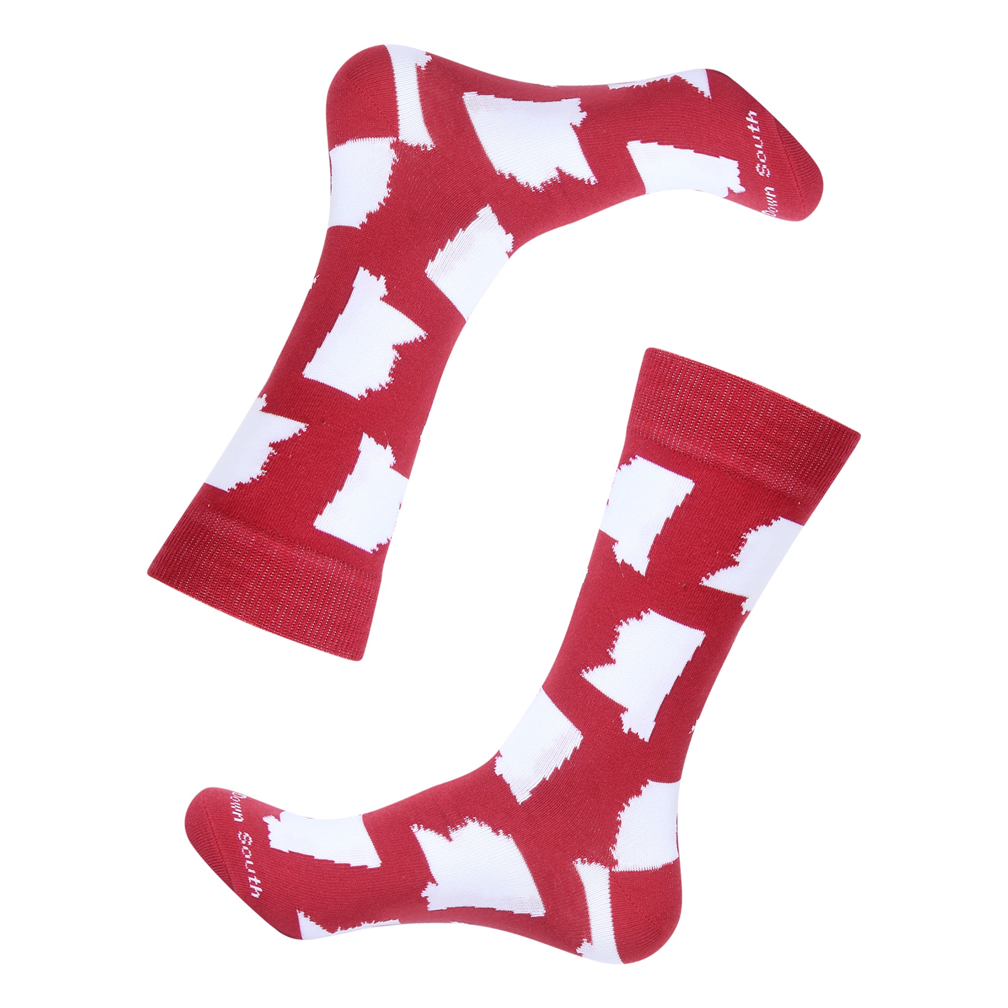 Red/White Mississippi State Shape Socks