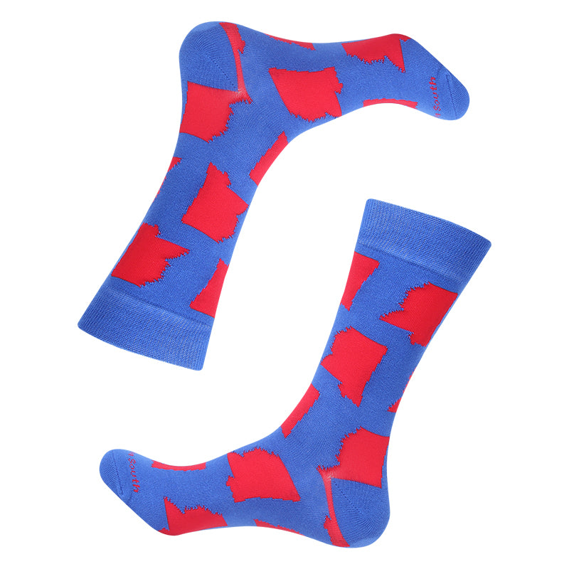 Blue/Red Mississippi State Shape Socks