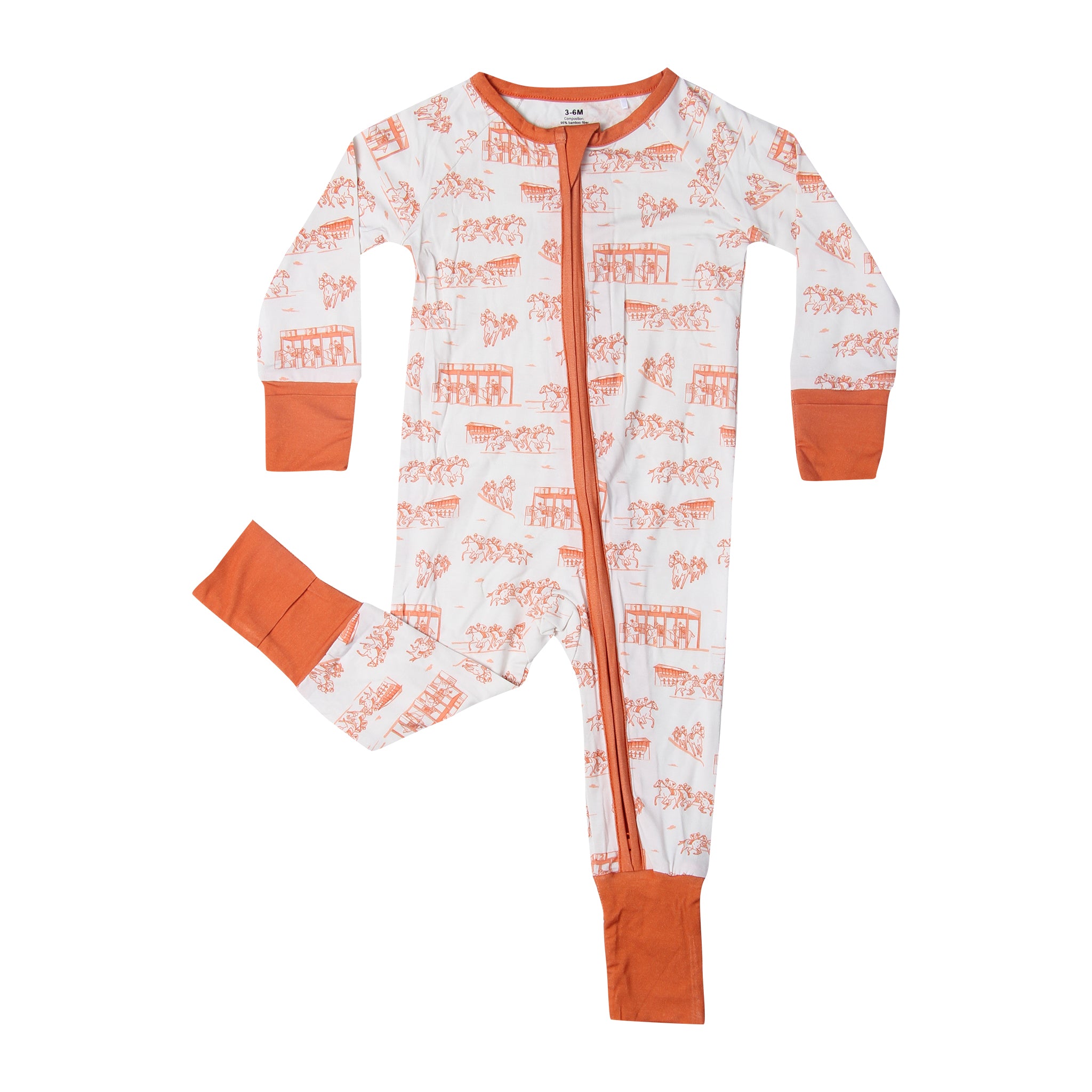 Peach Horse Racing Icons Unisex Kids Pajamas - Barrel Down South