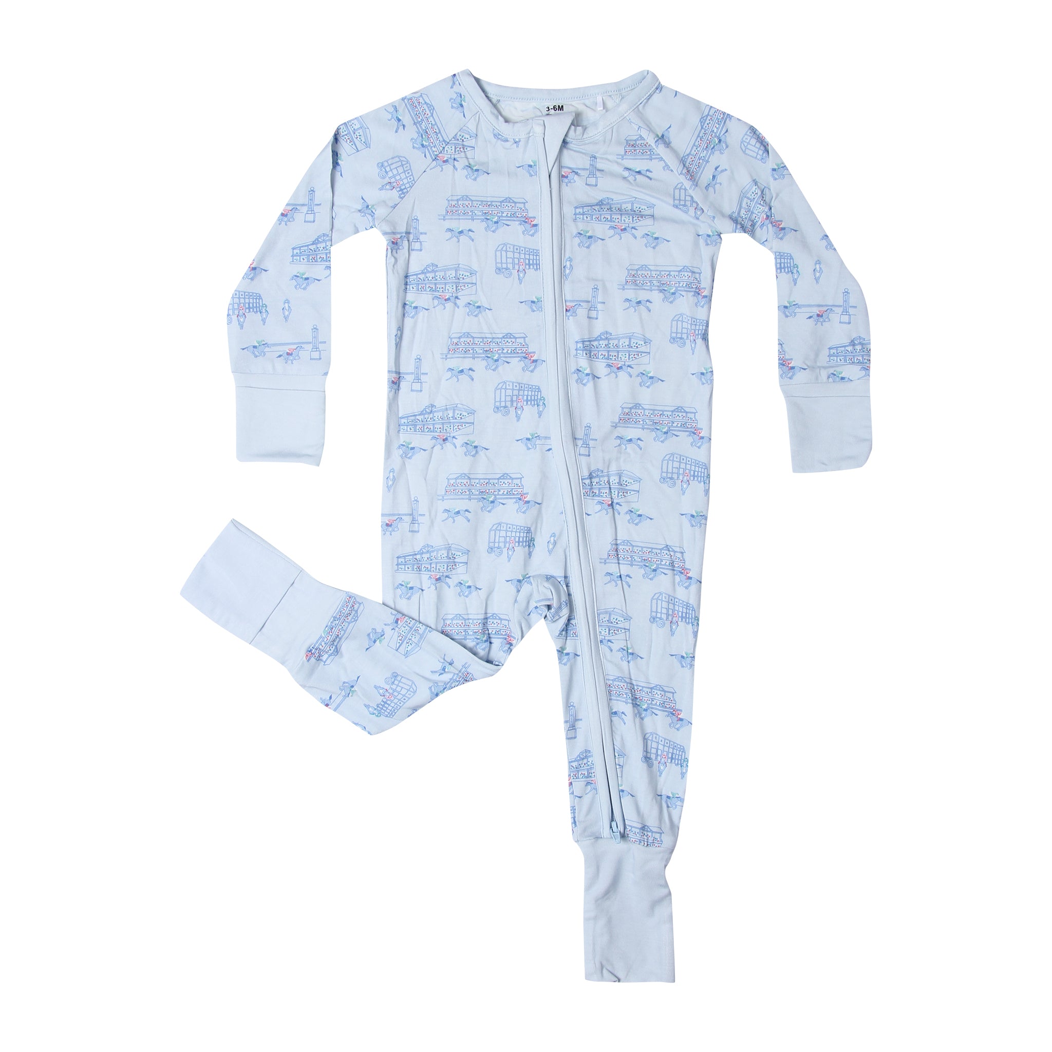 Blue Horse Racing Icons Unisex Kids Pajamas - Barrel Down South