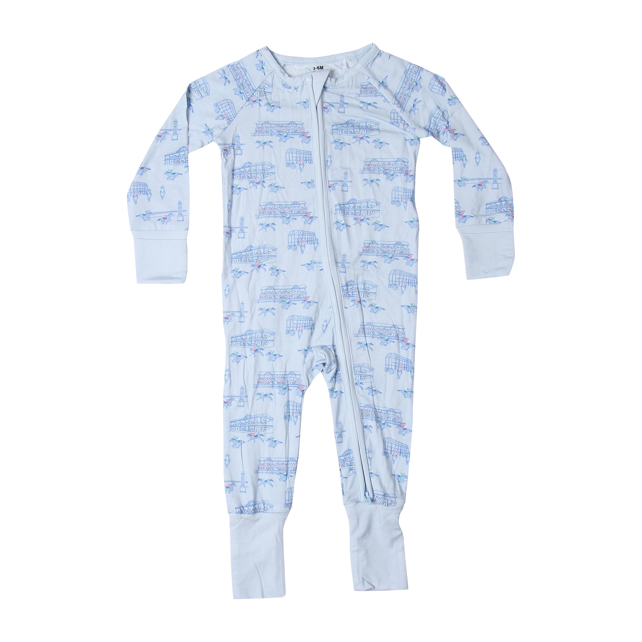 Blue Horse Racing Icons Unisex Kids Pajamas - Barrel Down South