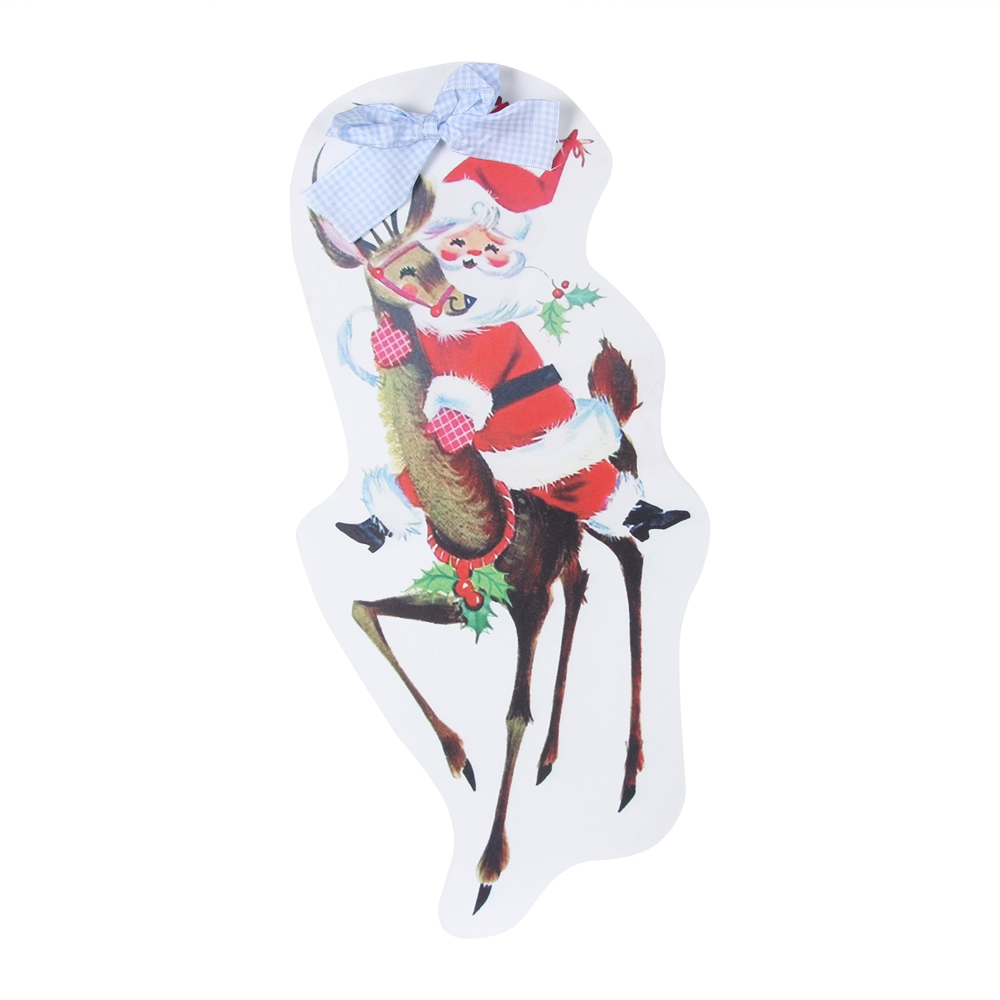 Santa with Reindeer Door Hanger - Thumbnail 2