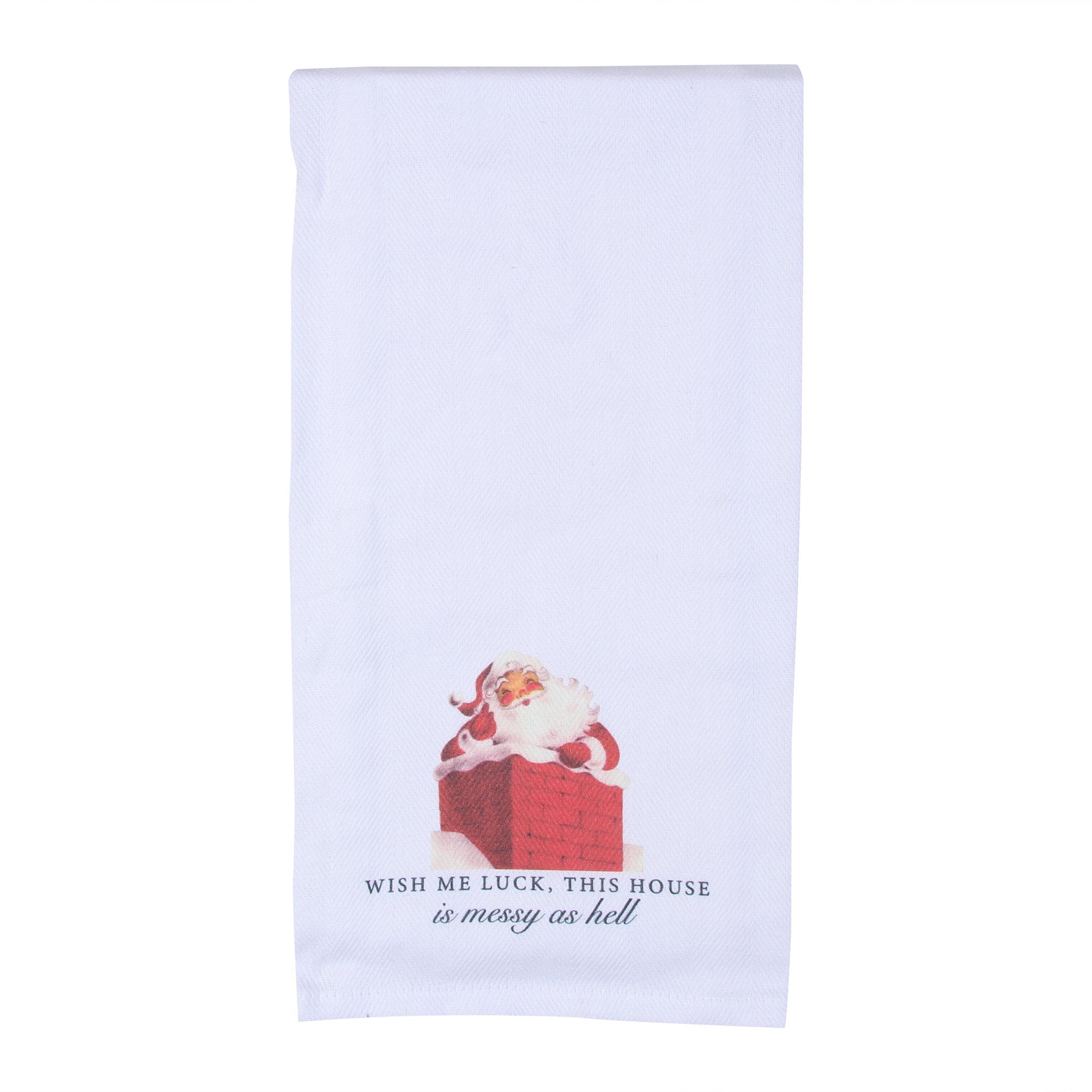 Santa Wish Me Luck Tea Towel
