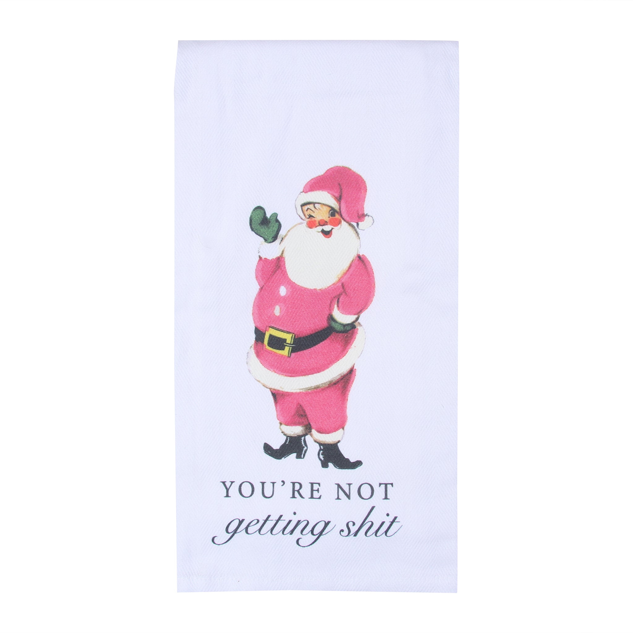 Not Getting Shit Santa Tea Towel
