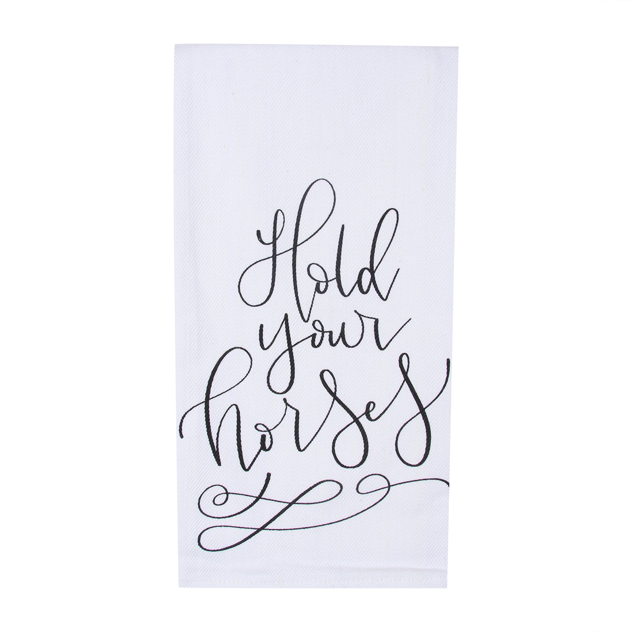 Hold Your Horses Script Tea Towel