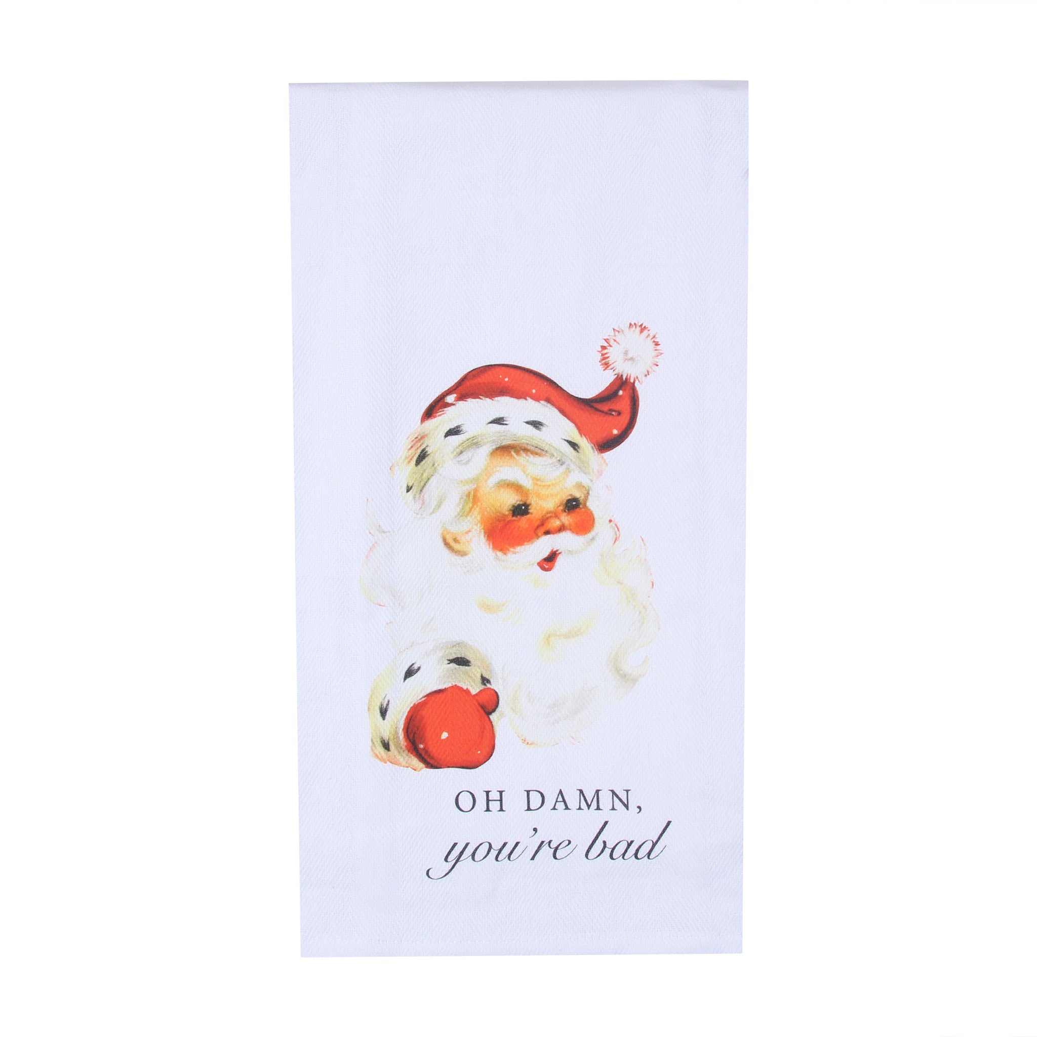Damn You're Bad Santa Tea Towel
