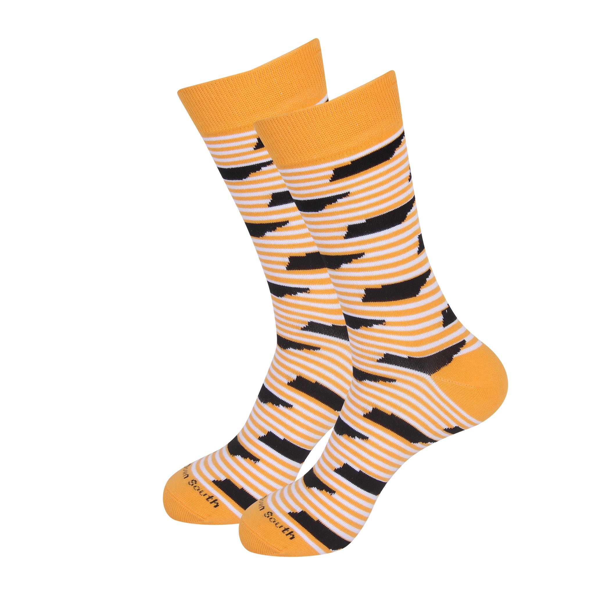 Orange Stripe/Black Tennessee Shape Socks