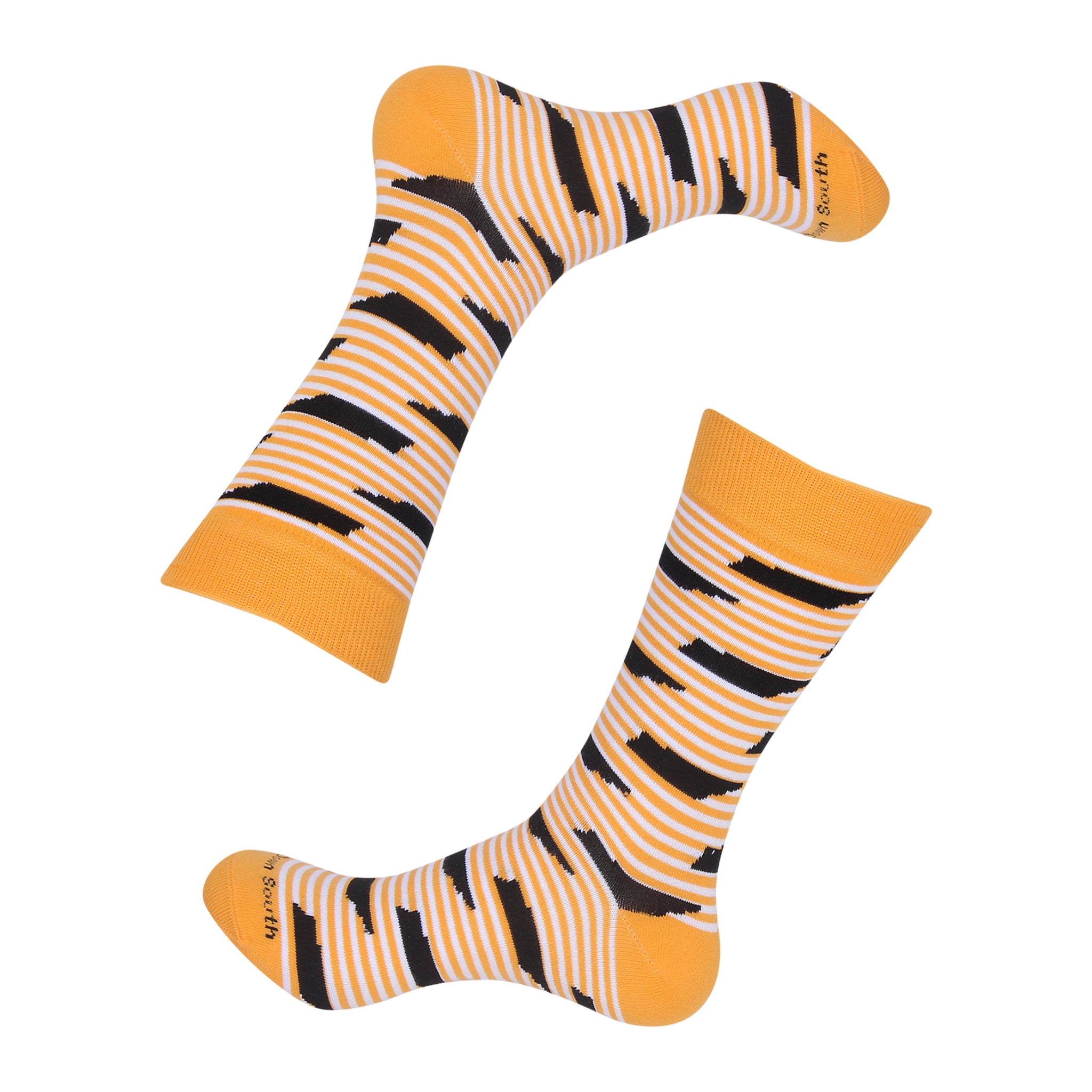 Orange Stripe/Black Tennessee Shape Socks