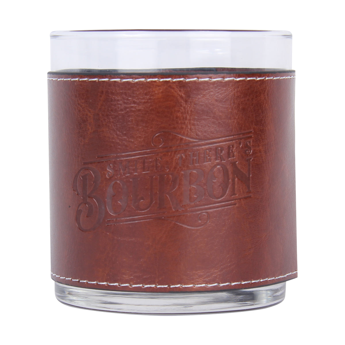 Smile There's Bourbon Faux Leather Rocks Glass – Barrel Down South