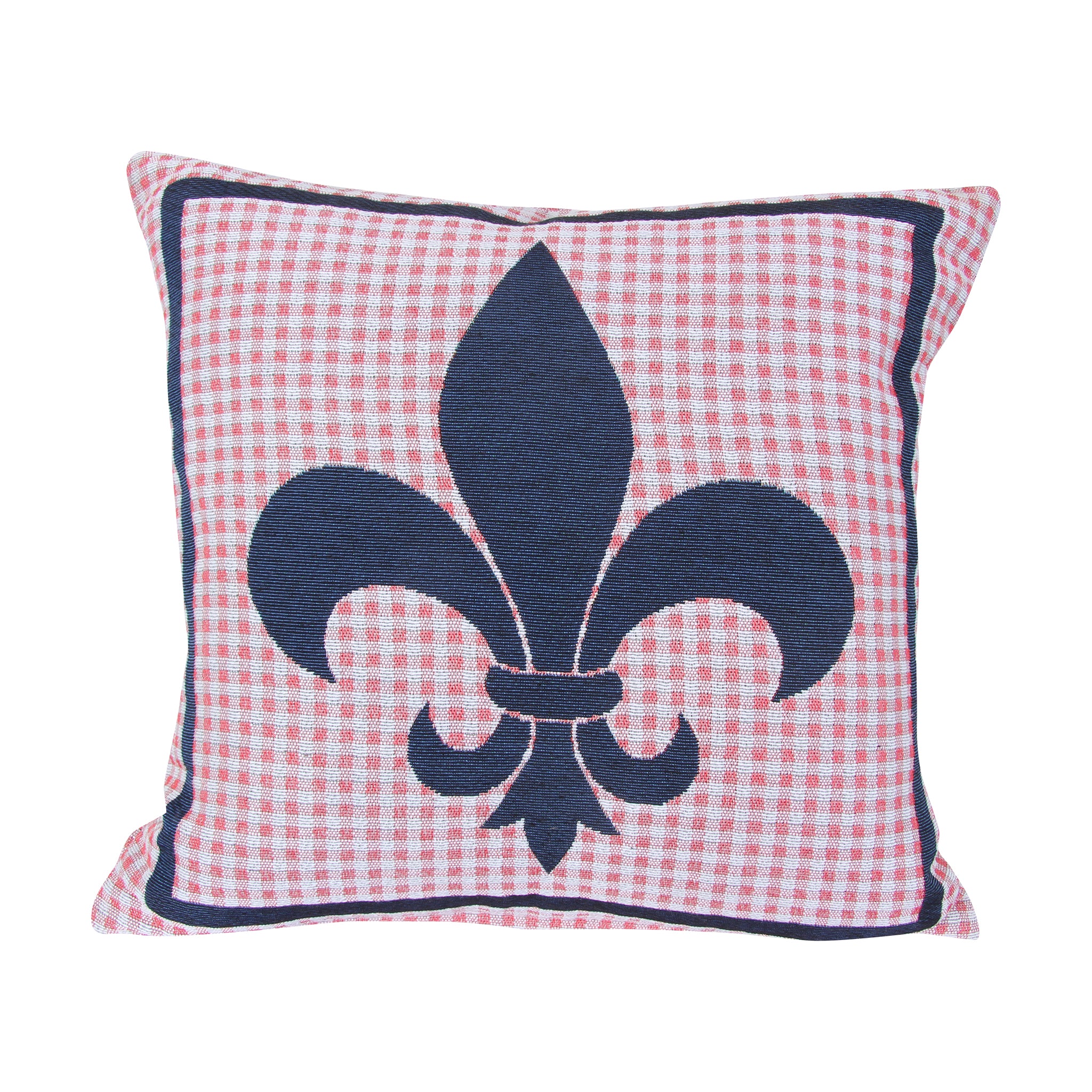 Blue Gingham Fleur De Lis Pillow - Thumbnail 4