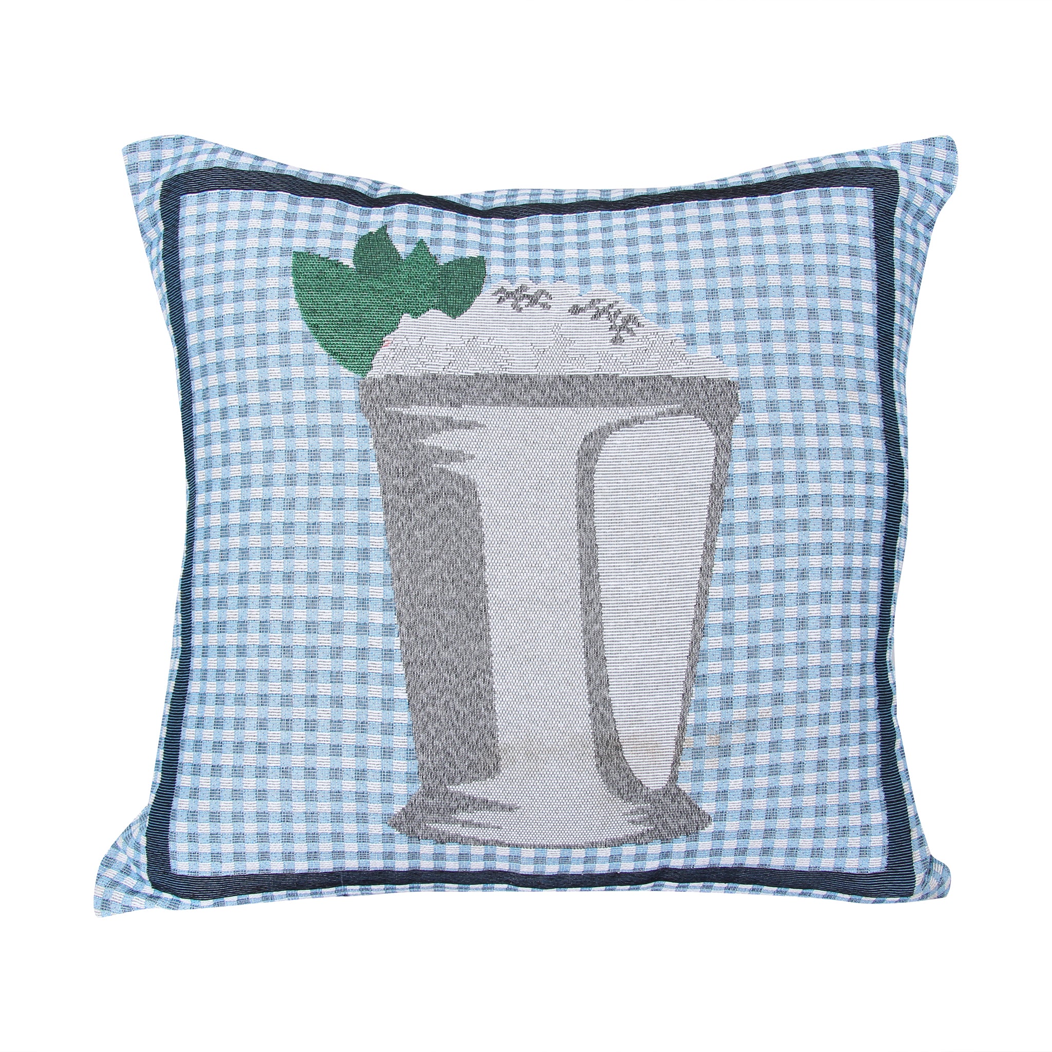 Blue Gingham Mint Julep Pillow