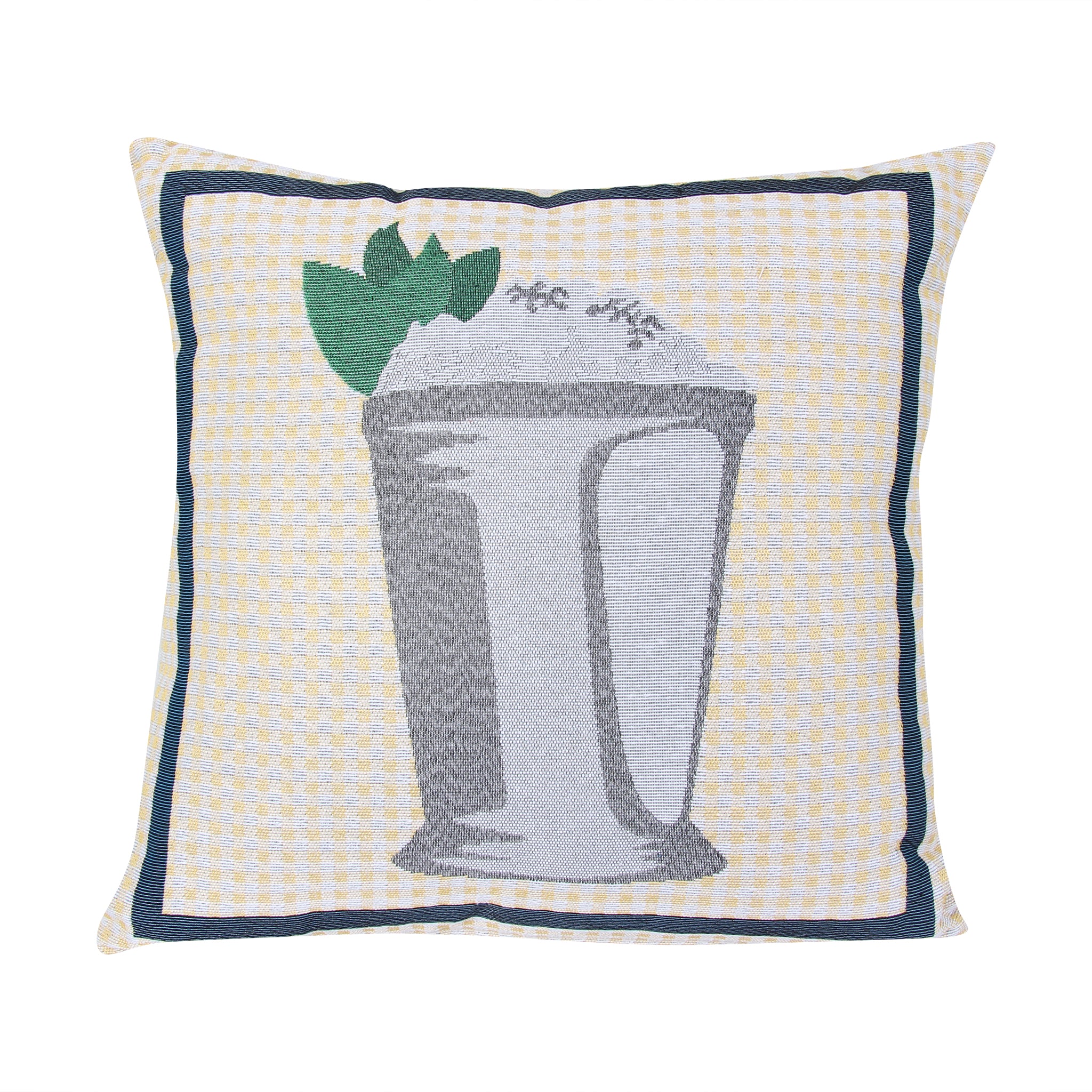 Yellow Gingham Mint Julep Pillow