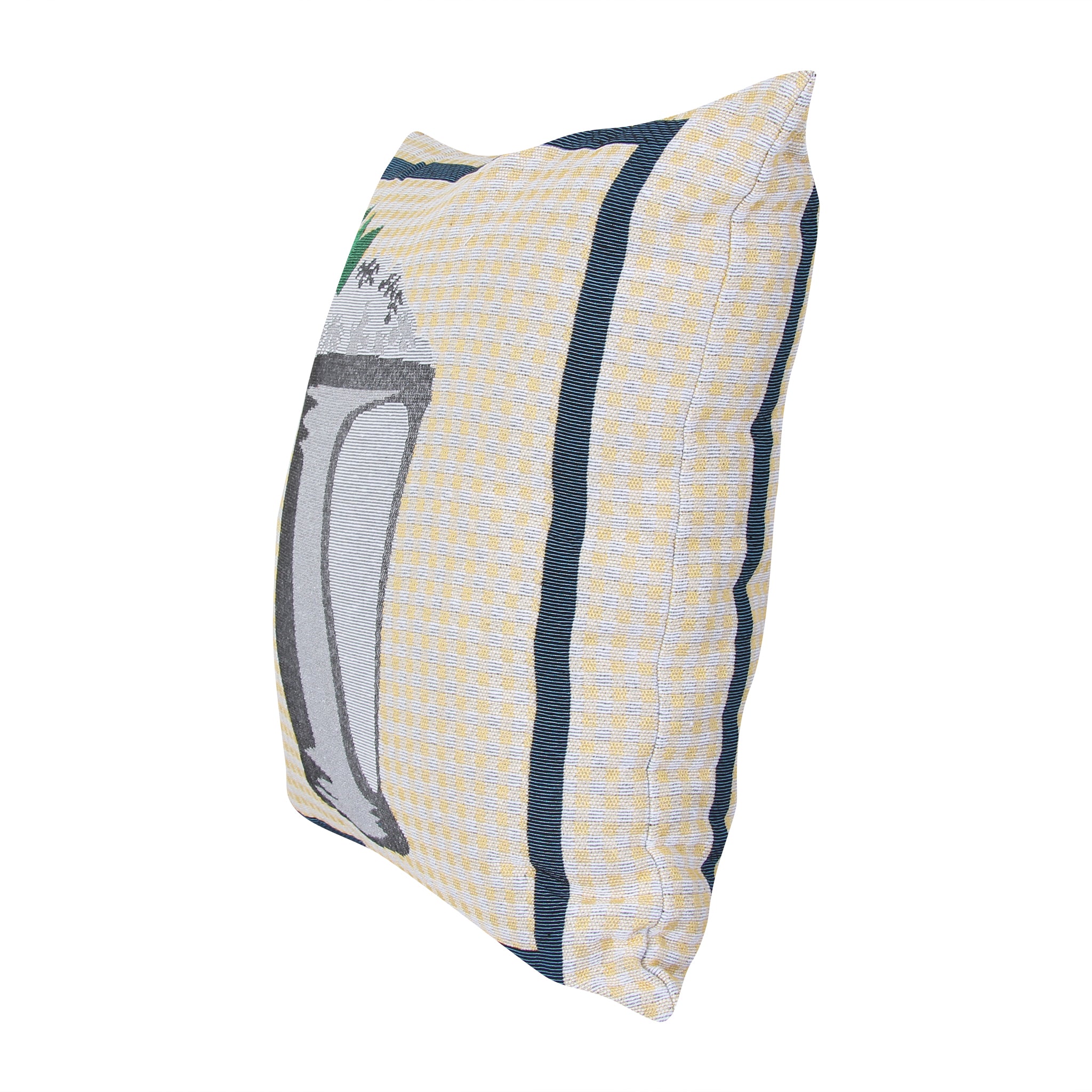 Yellow Gingham Mint Julep Pillow - Thumbnail 2