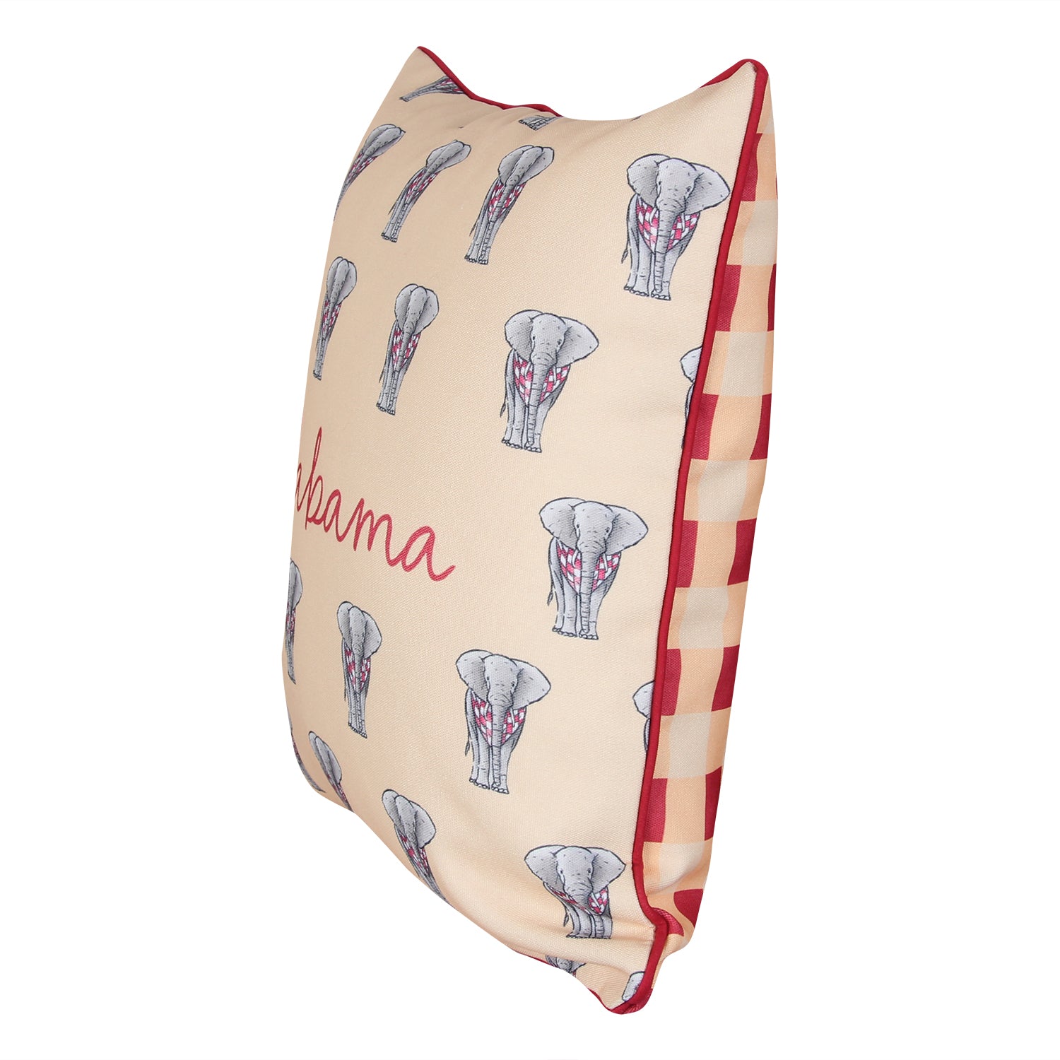 Elephants Alabama Gingham Pillow