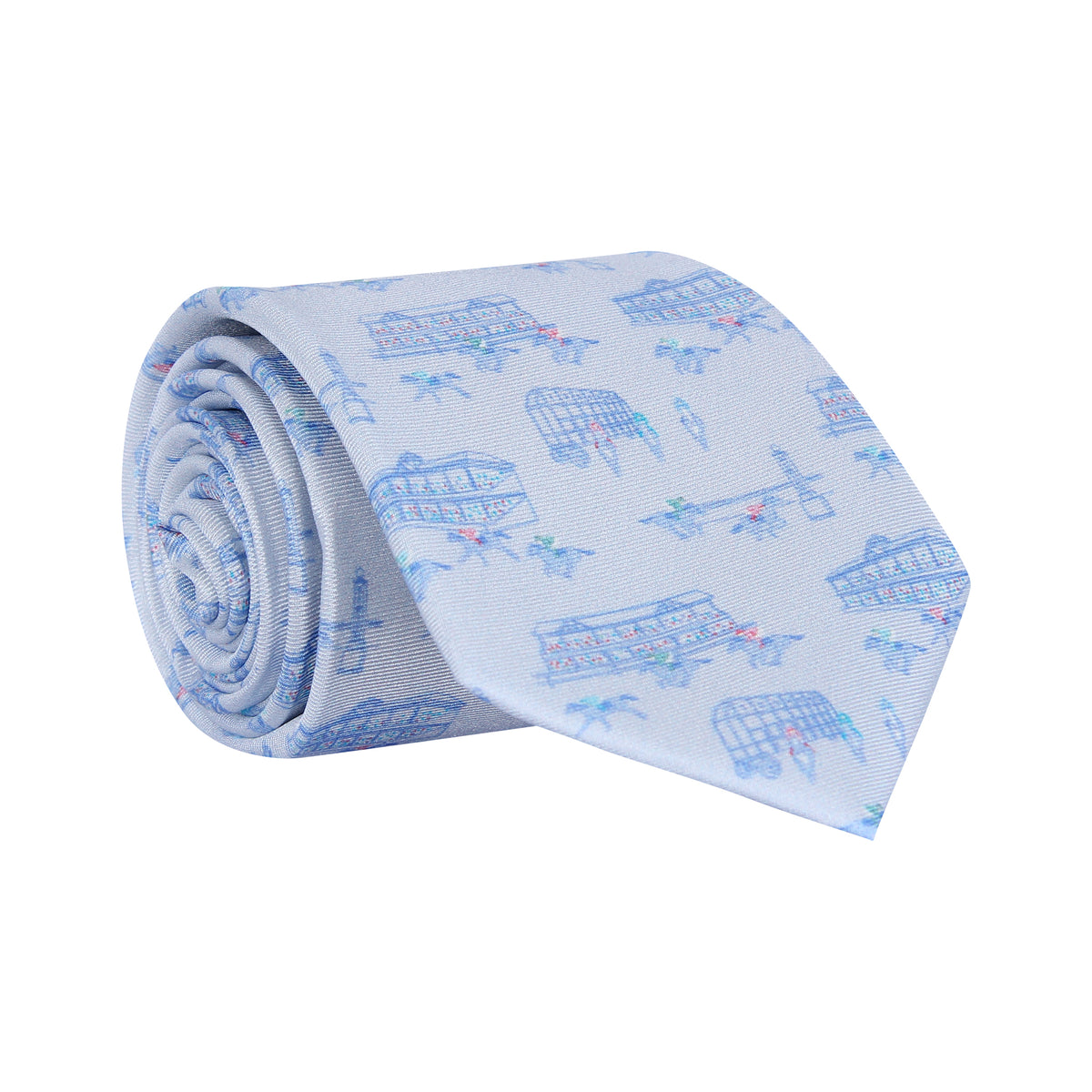 Blue Horse Racing Icons Necktie – Barrel Down South