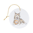 Wildcat With Basketball Ceramic Ornament - Barrel Down South