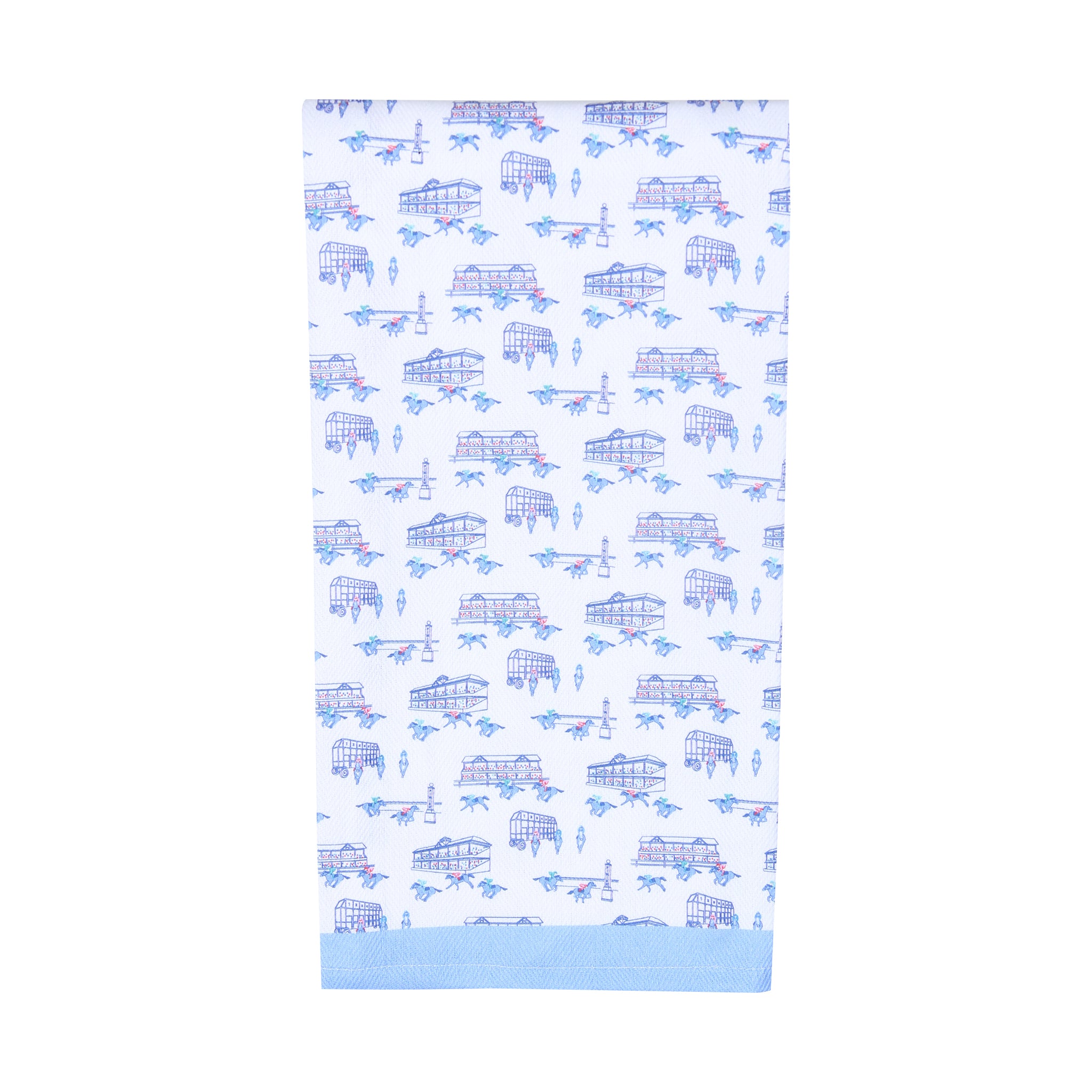 Blue Horse Racing Icons Tea Towel - Barrel Down South
