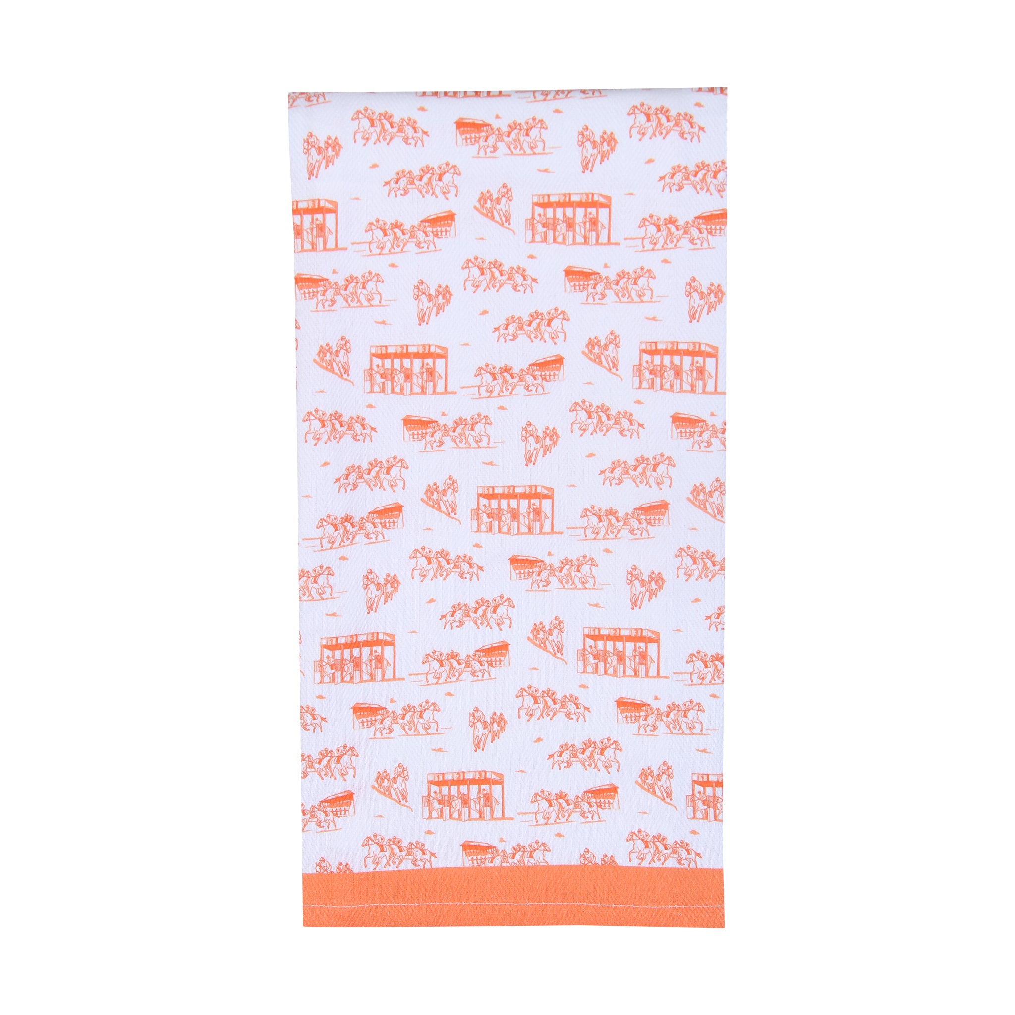 Peach Horse Racing Icons Tea Towel - Barrel Down South