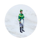 Green Standing Jockey Marble Coaster - Barrel Down South