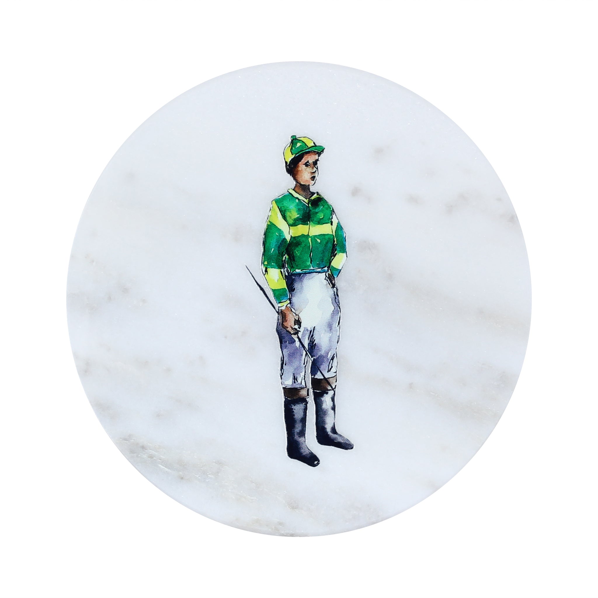 Green Standing Jockey Marble Coaster - Barrel Down South