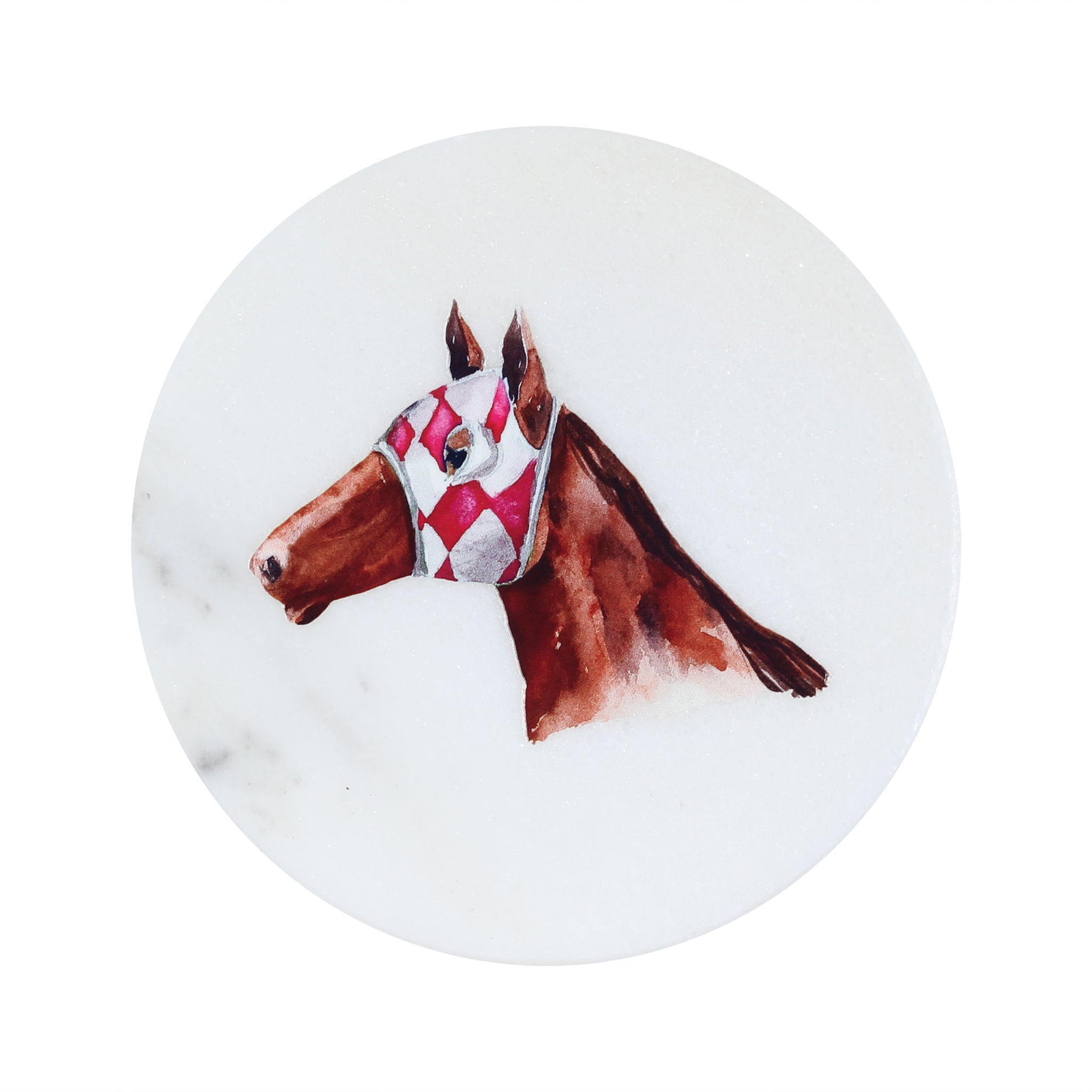 Horse Head Blinder Marble Coaster - Barrel Down South