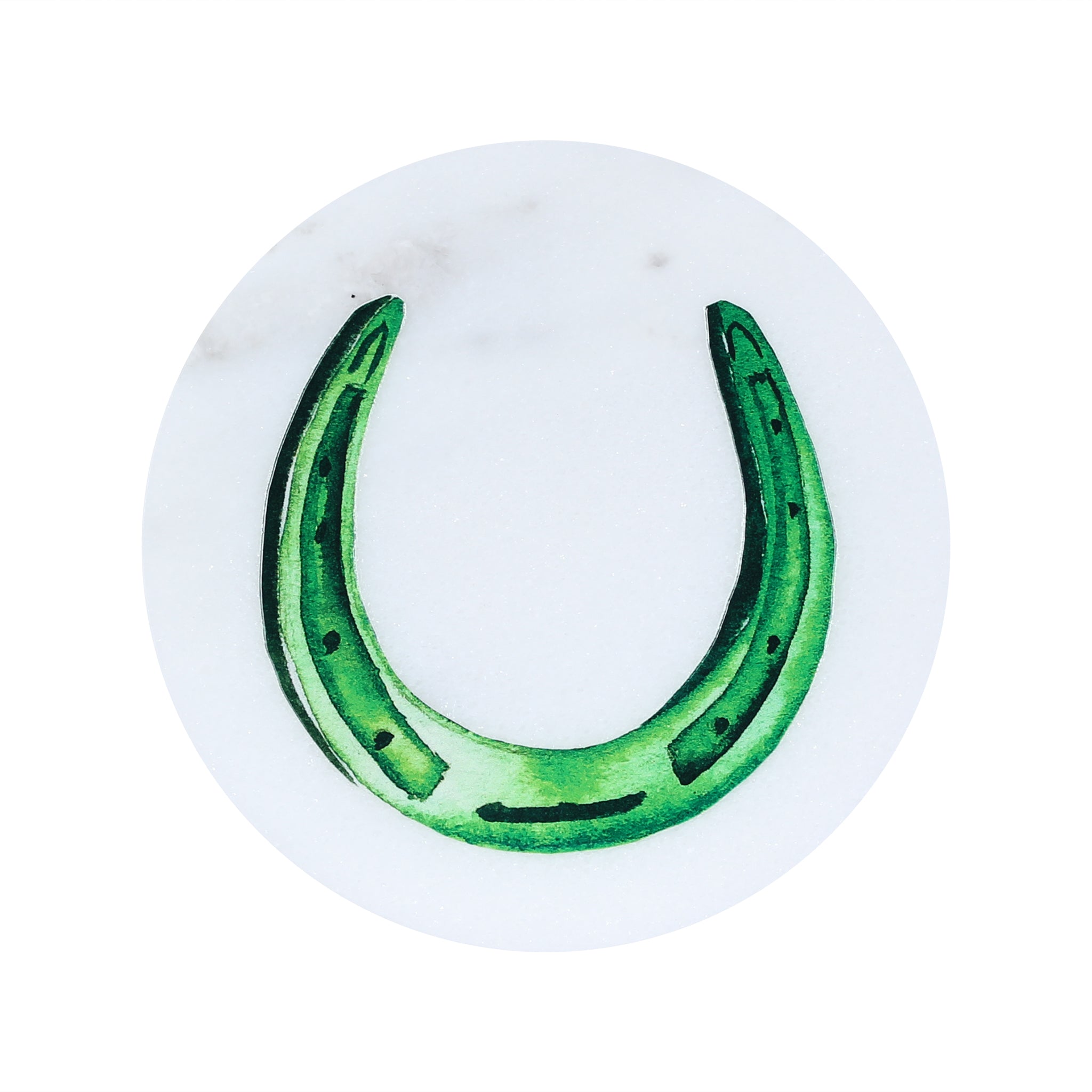 Green Horseshoe Marble Coaster - Barrel Down South